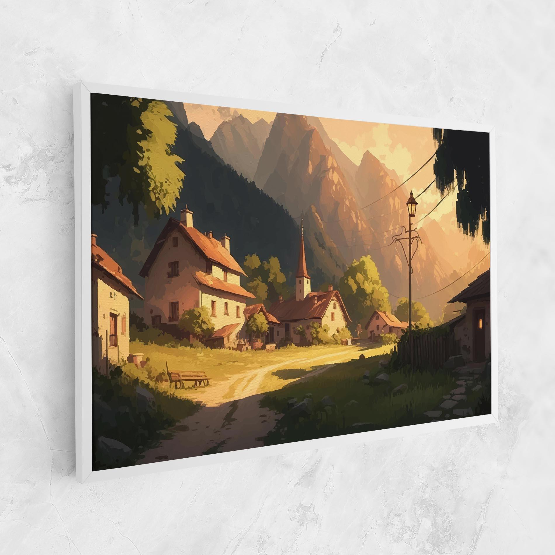 Leinwandbild Grassy Village View mockup 1