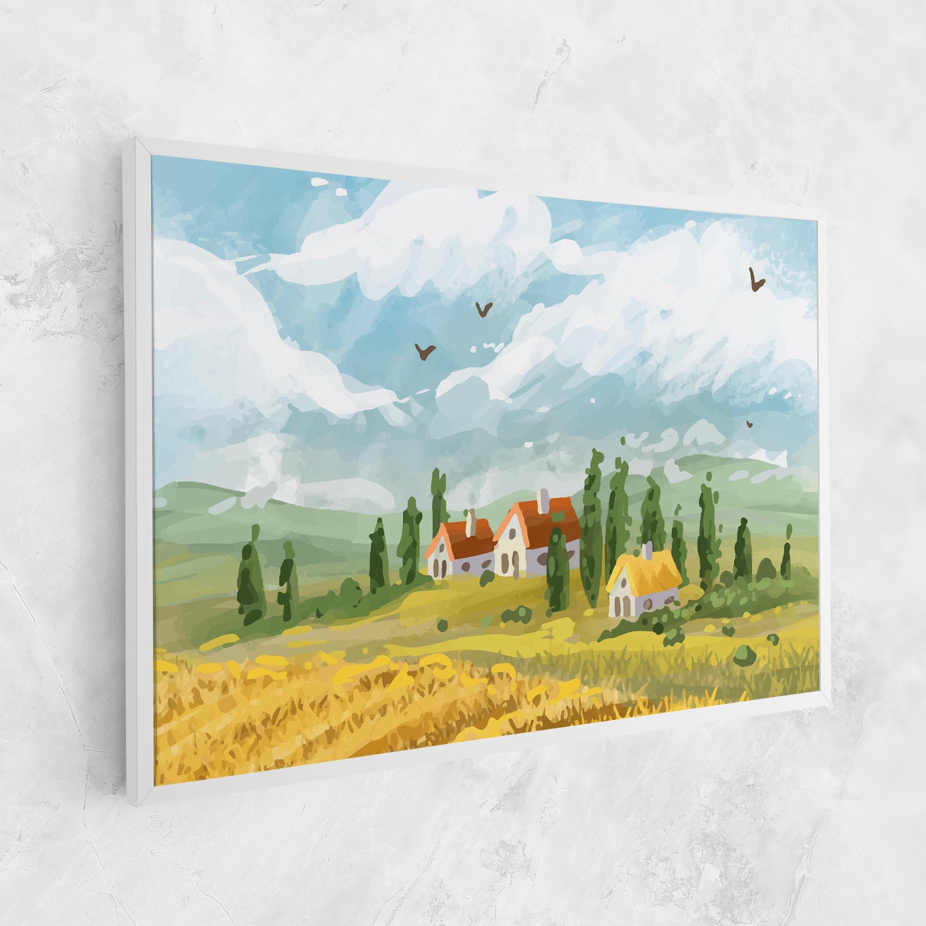 Leinwandbild Orange Yellow House mockup 1