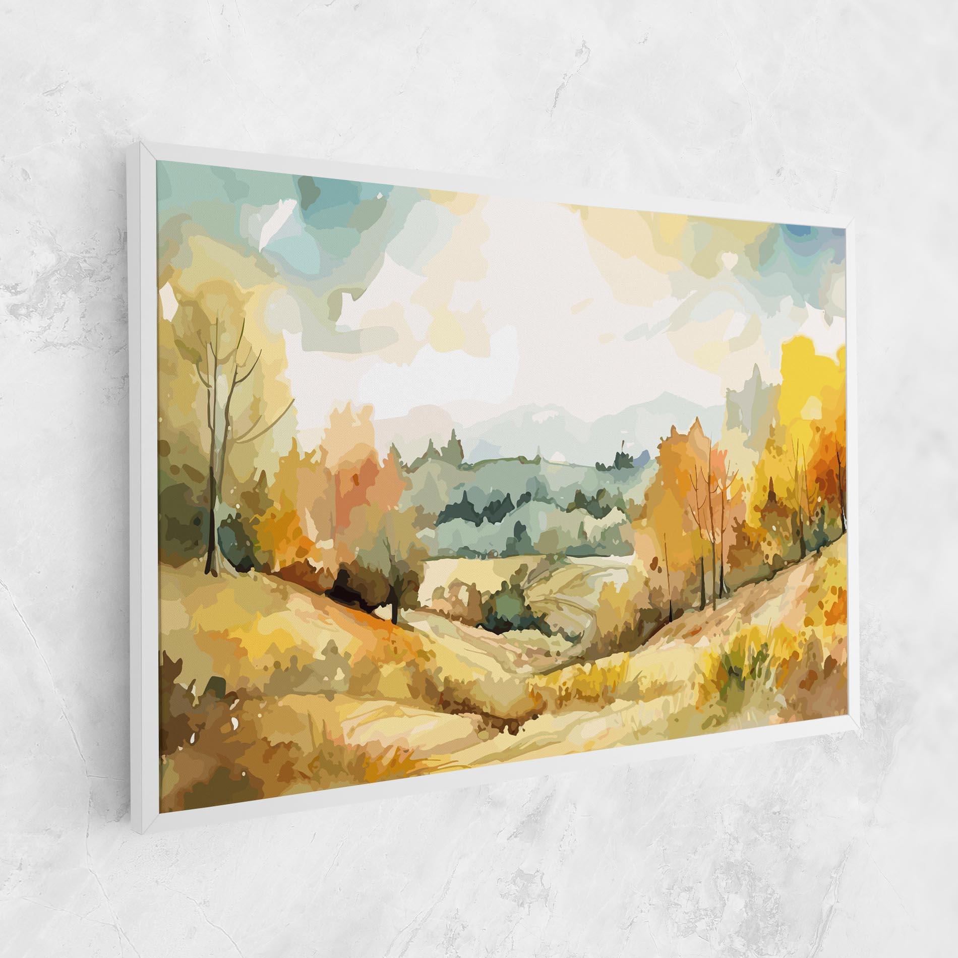 Leinwandbild Yellow Rural Trees mockup 1