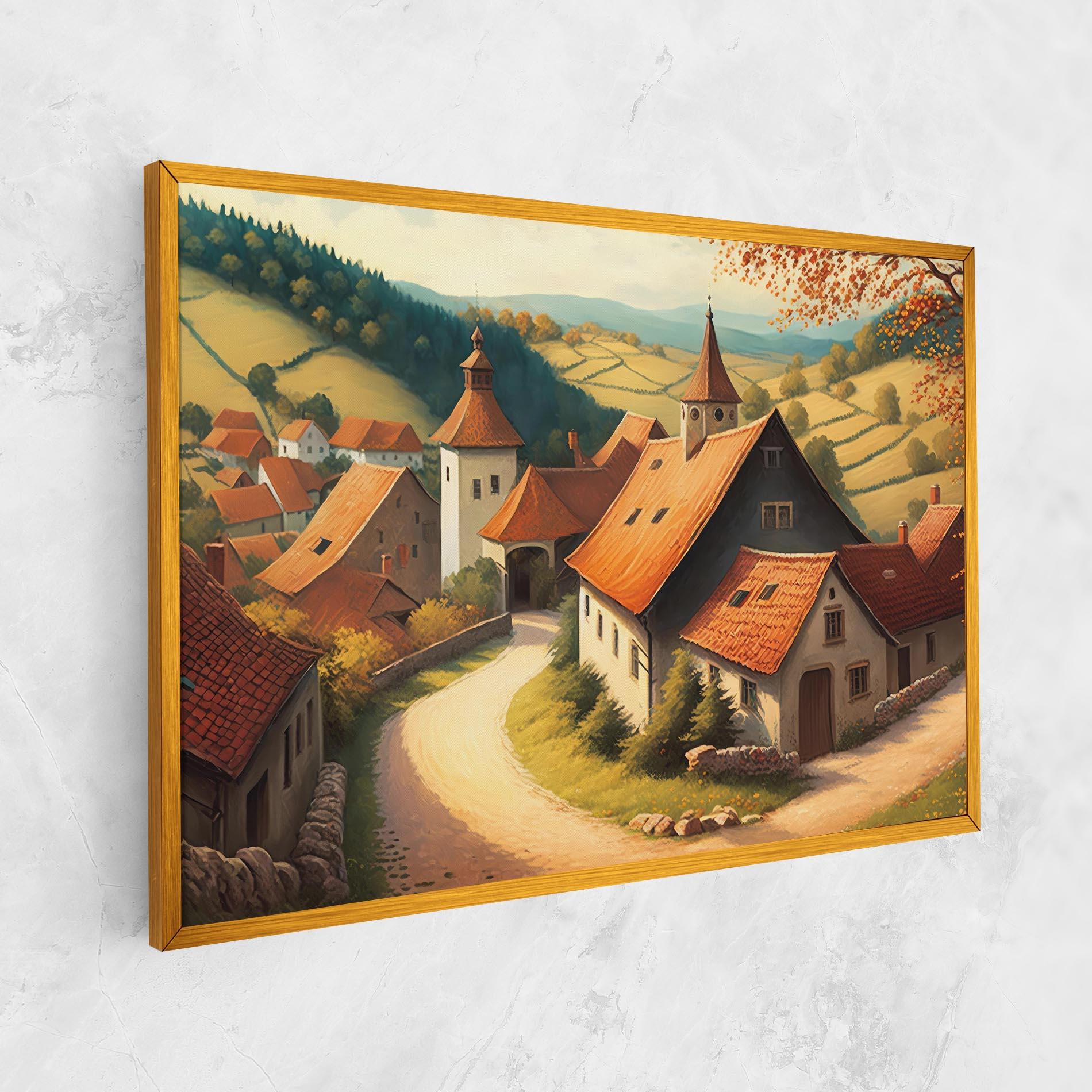 Leinwandbild Countryside Village mockup 1