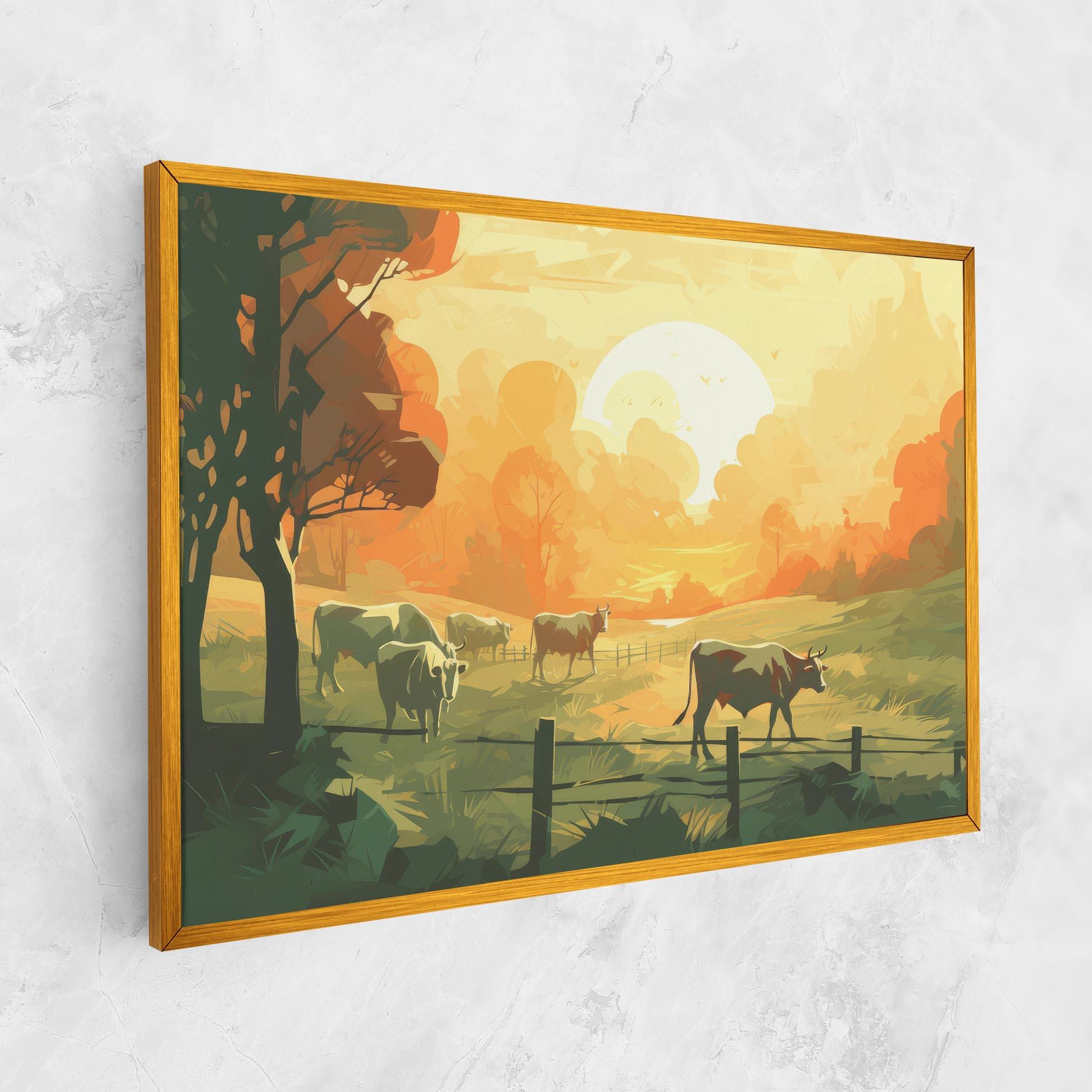 Leinwandbild Cows Grazing mockup 1