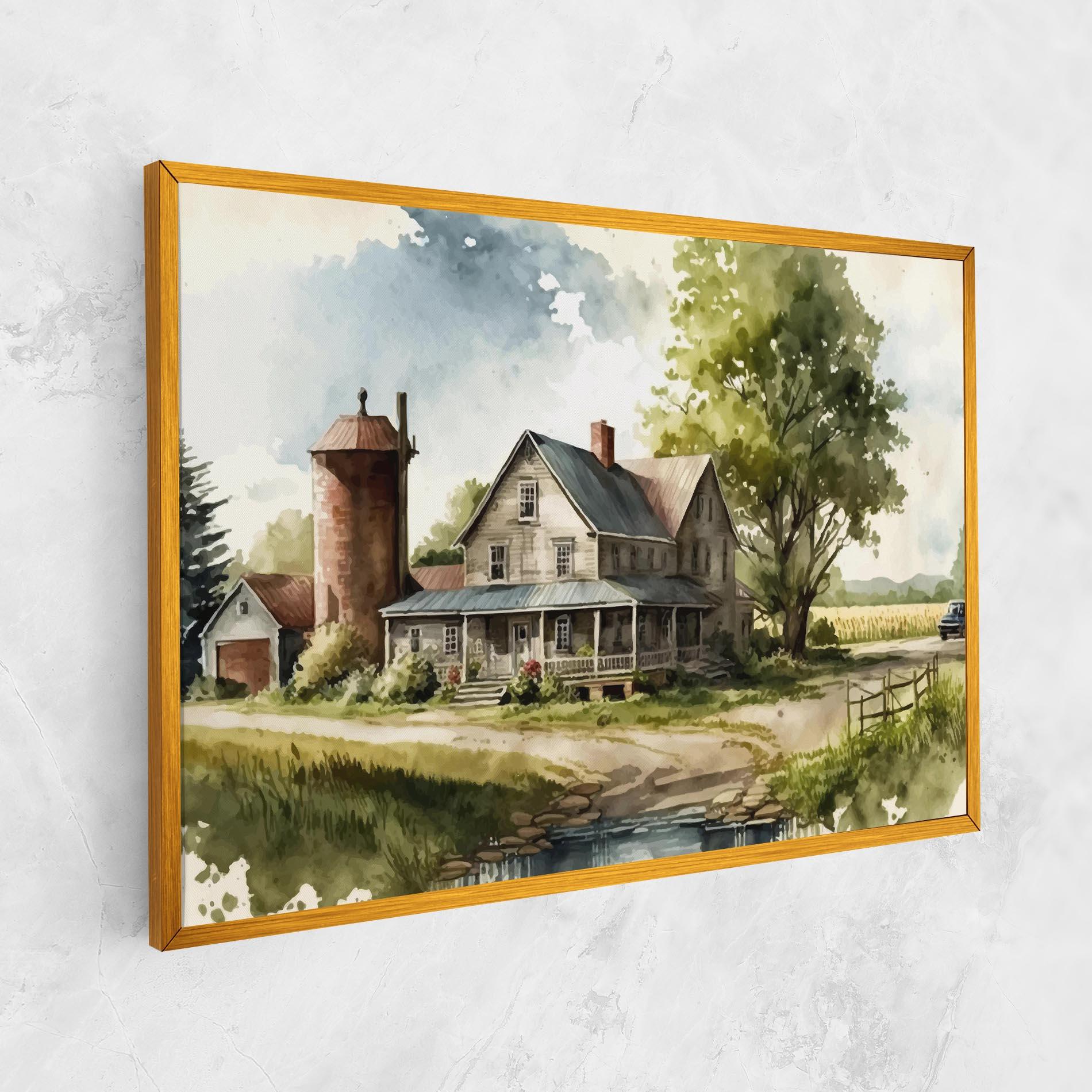 Leinwandbild Farm Blue Car mockup 1
