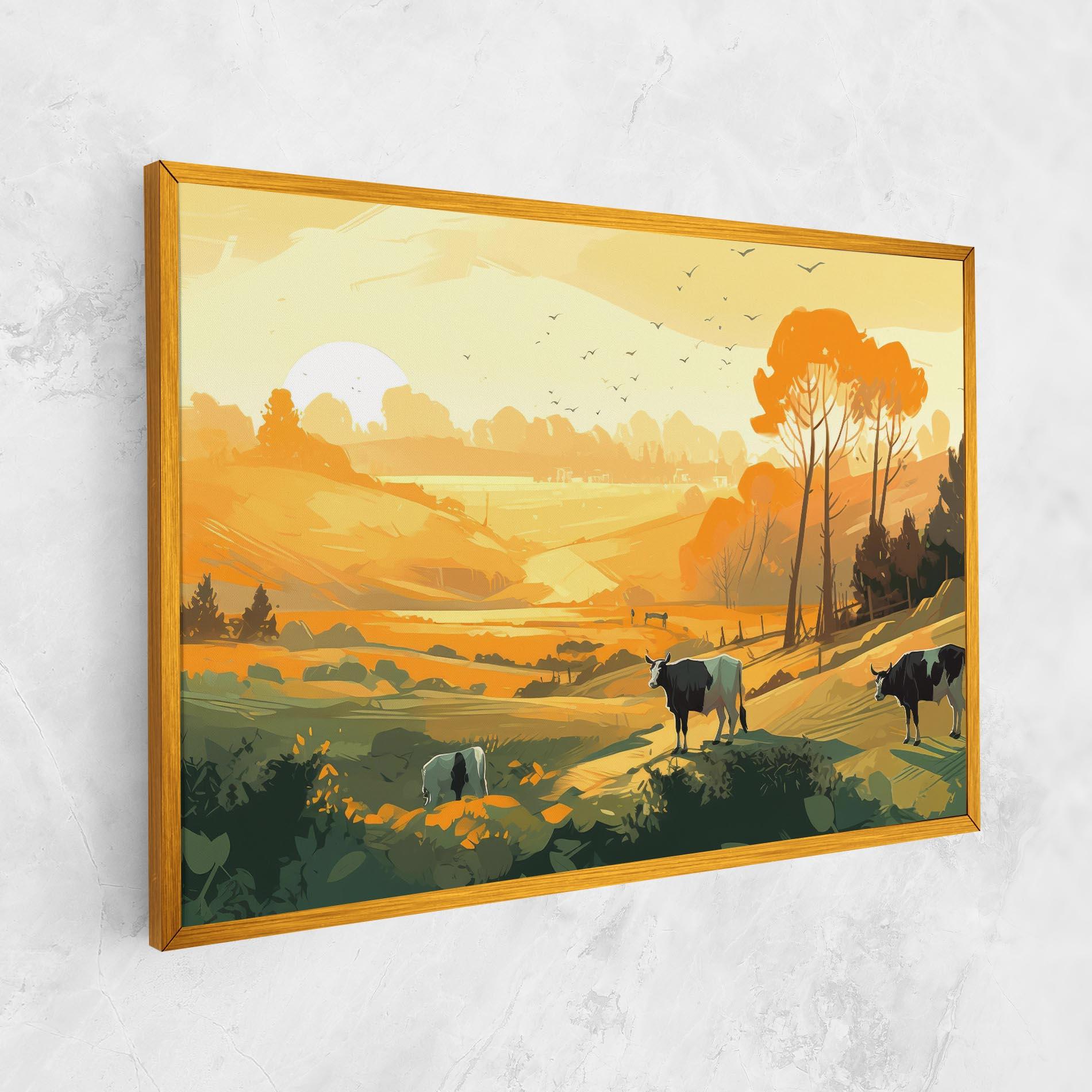 Leinwandbild Farm With Sunlight mockup 1