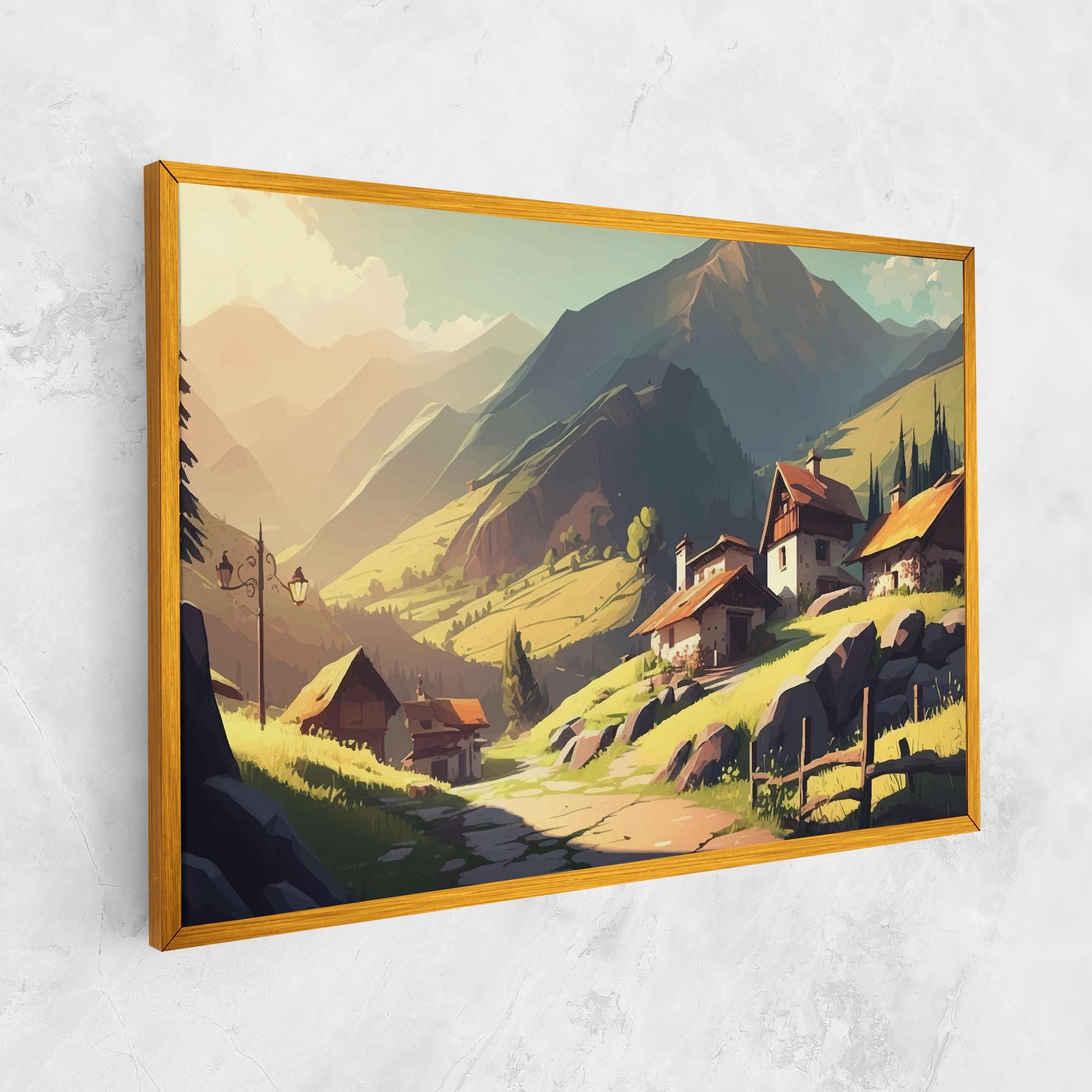 Leinwandbild Grassy Mountain View mockup 1