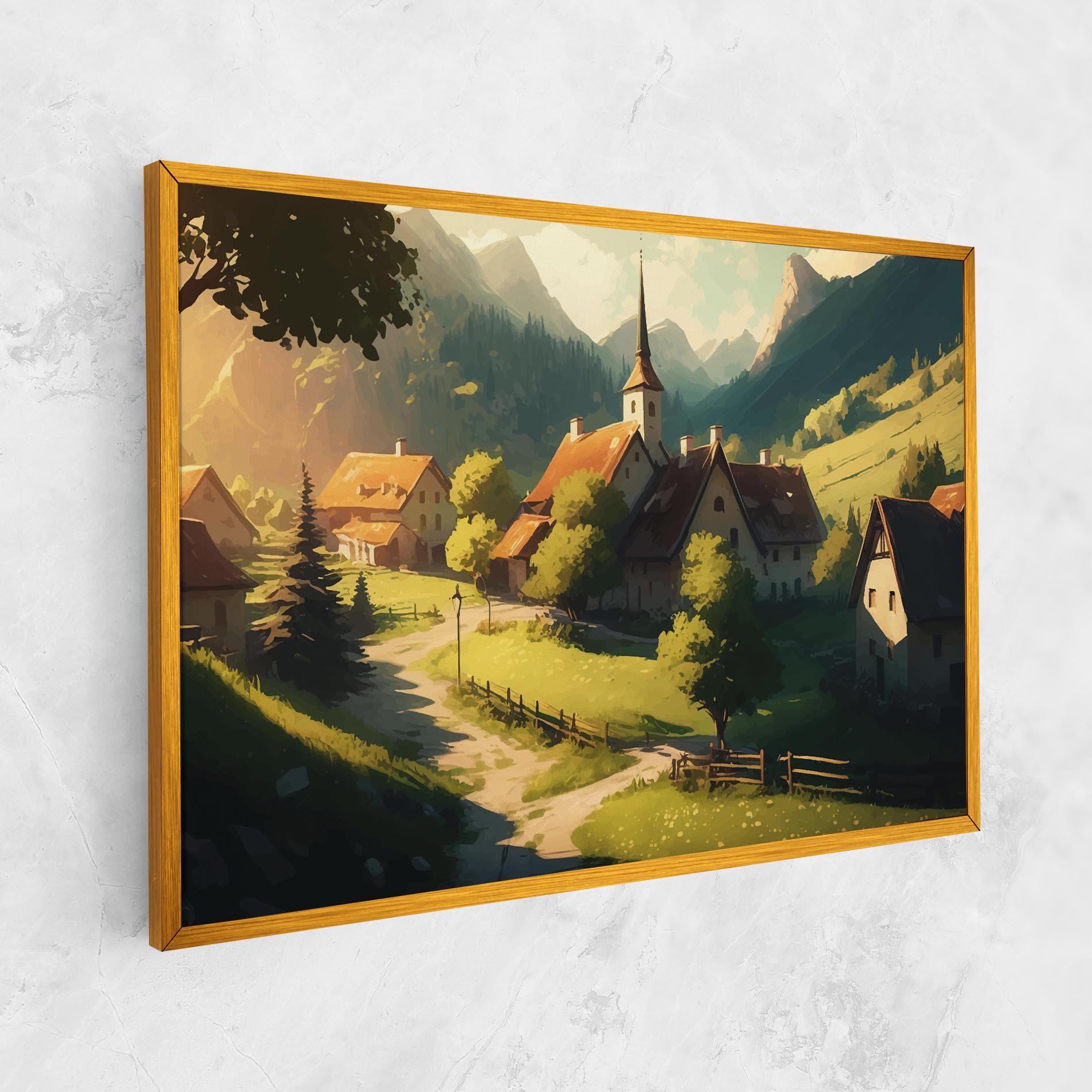 Leinwandbild Village Dreamy View mockup 1