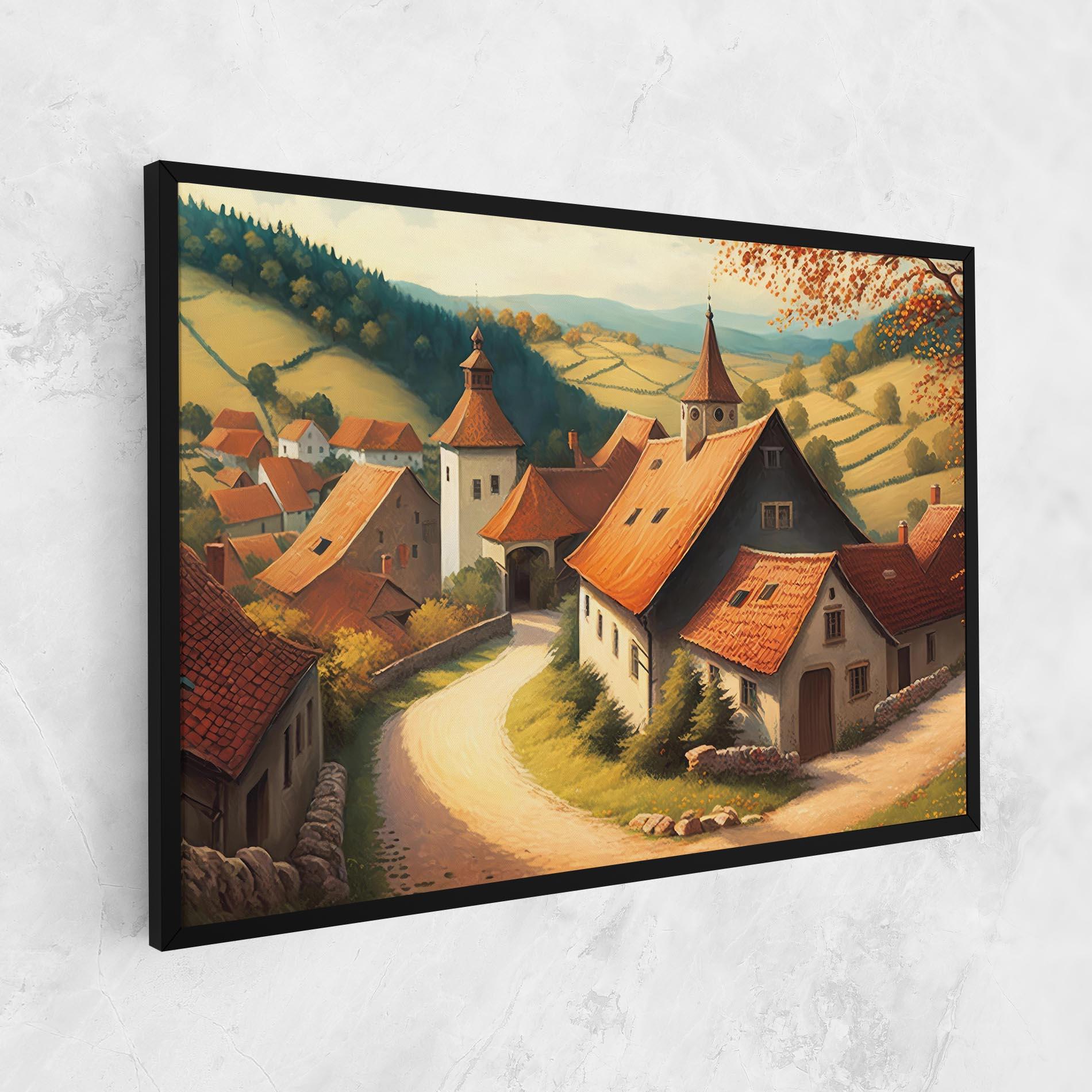 Leinwandbild Countryside Village mockup 1