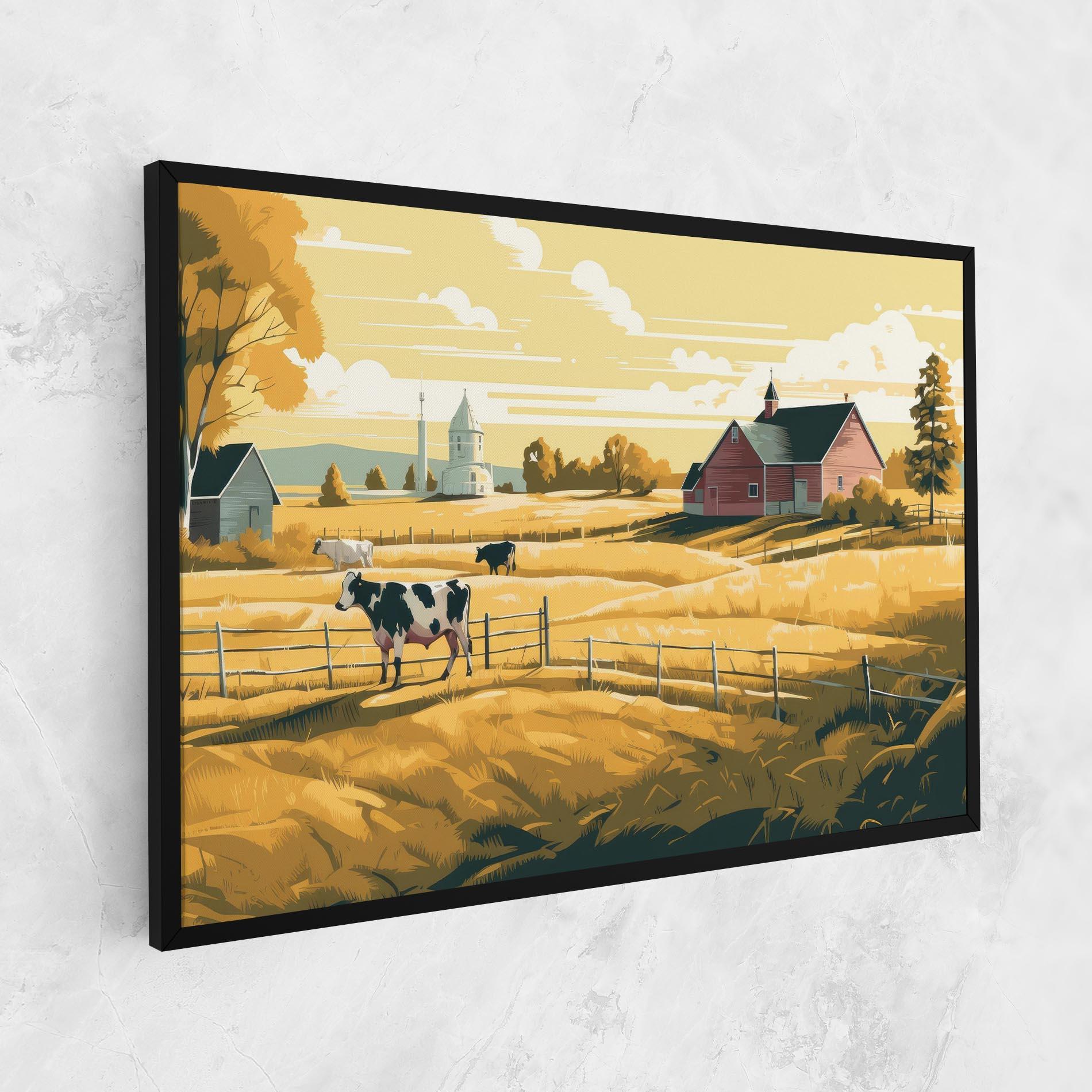 Leinwandbild Cows Sunlight Farm mockup 1