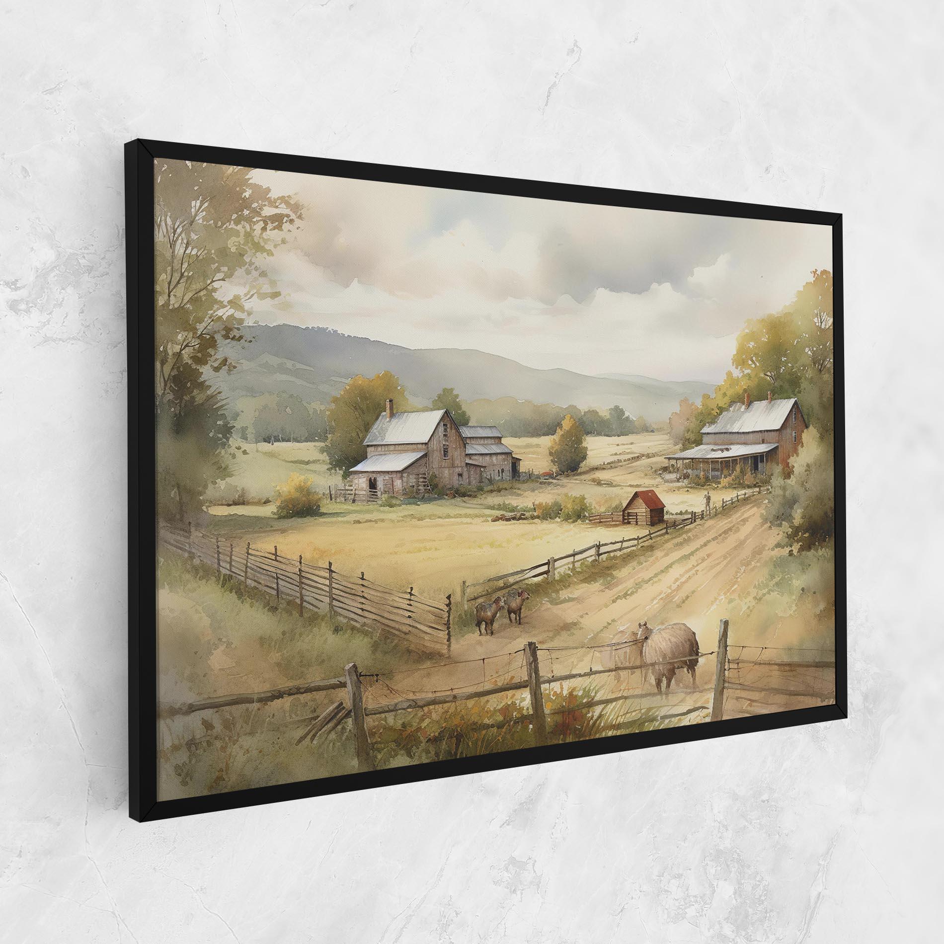 Leinwandbild Rural Field mockup 1