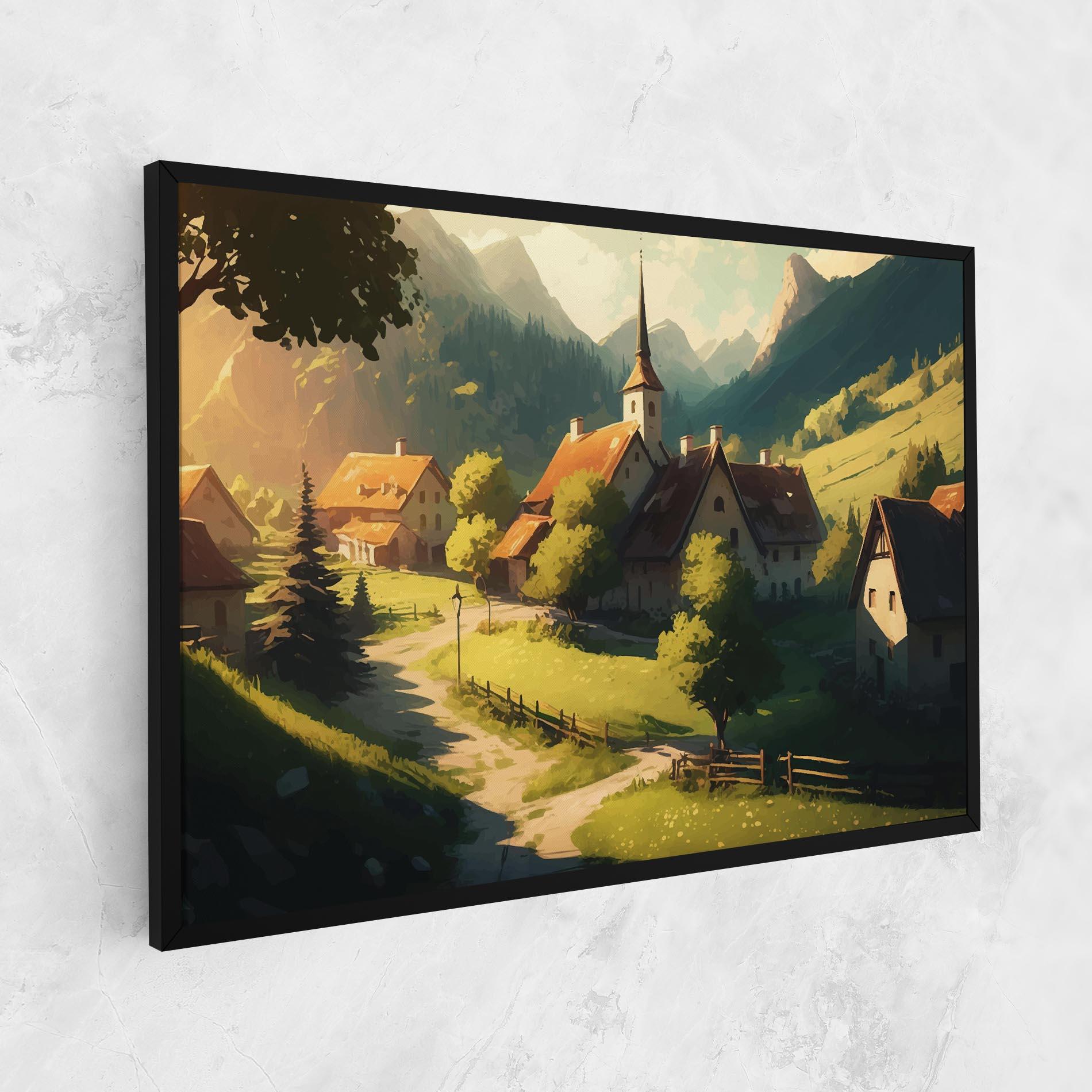 Leinwandbild Village Dreamy View mockup 1
