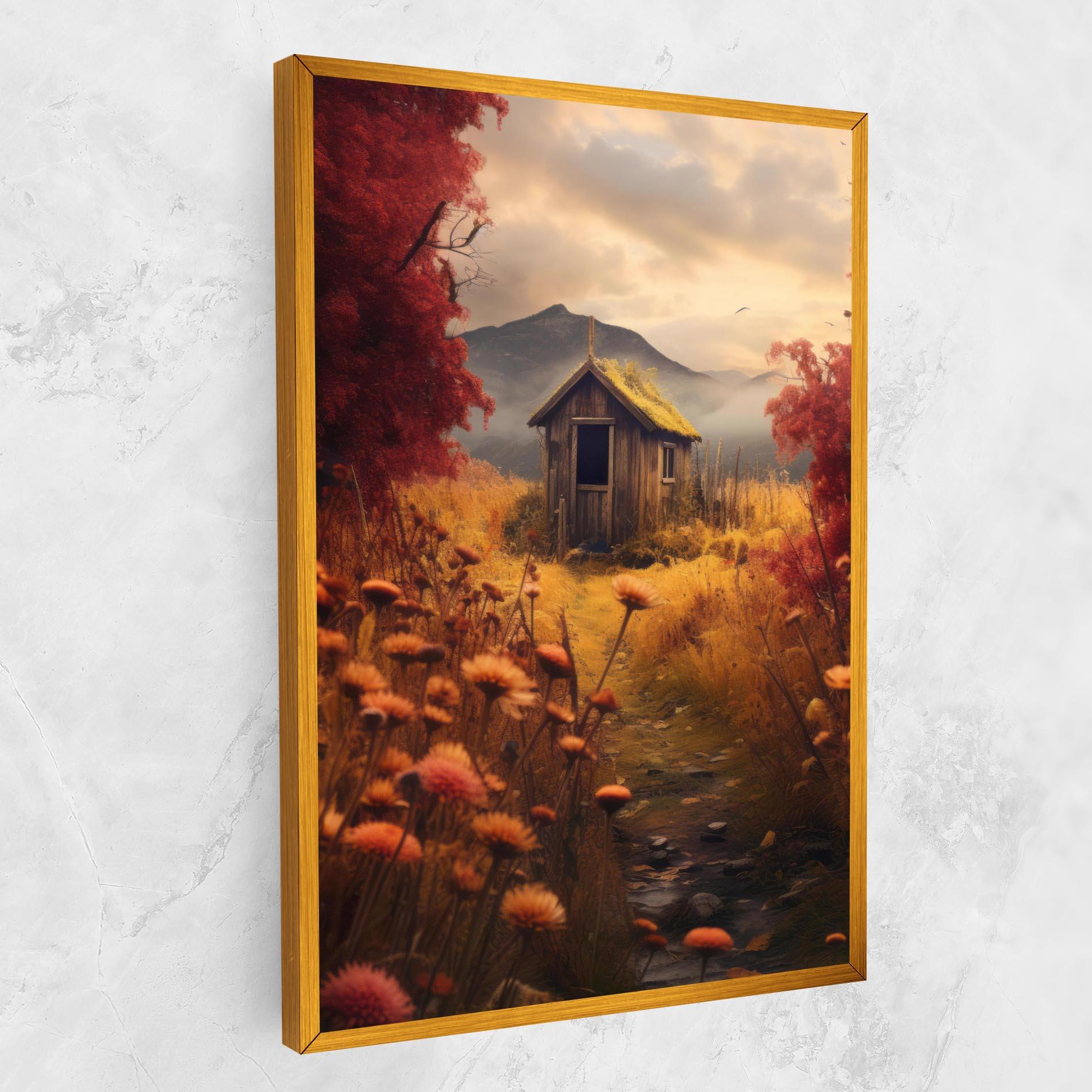 Leinwandbild Small Cabin Field mockup 1