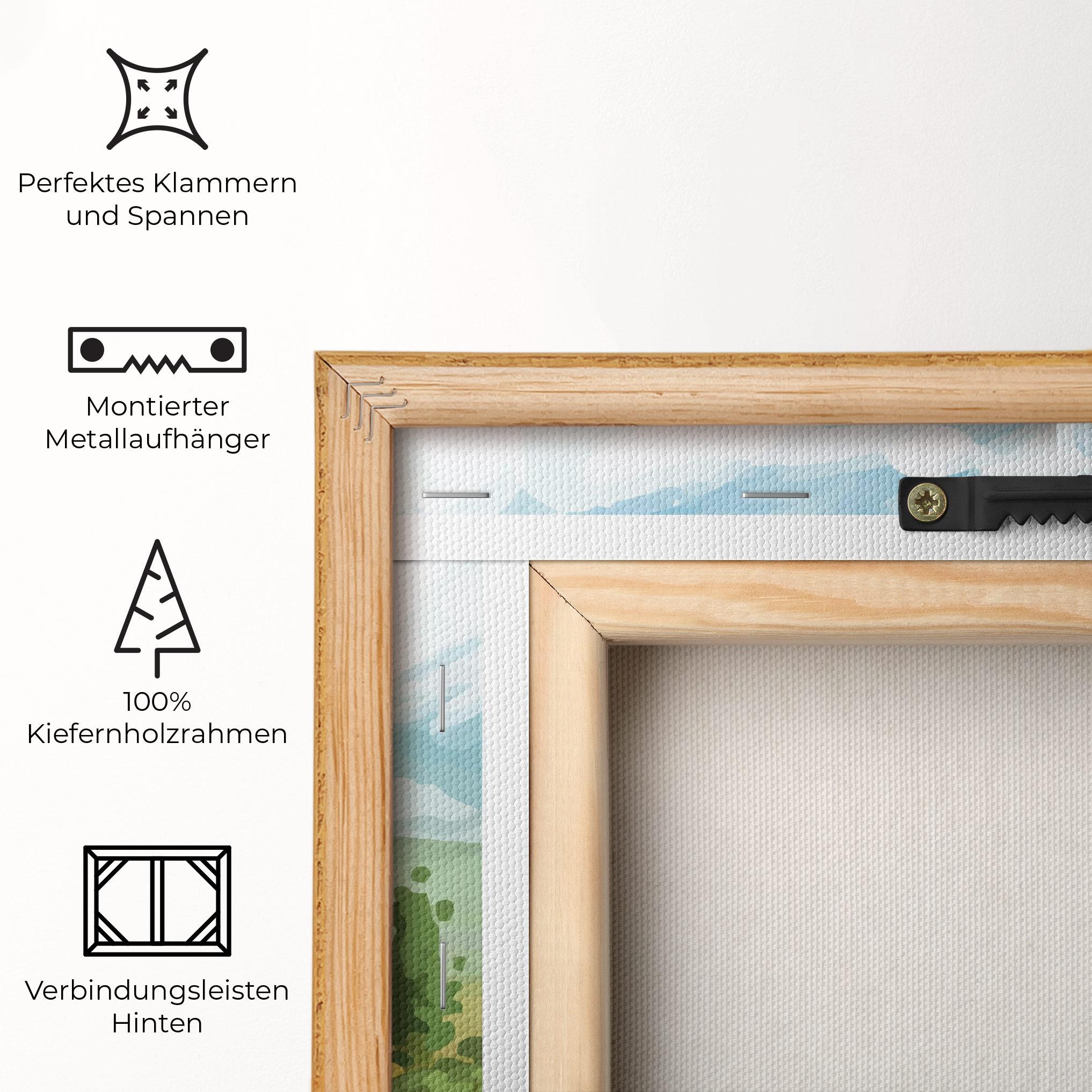 Leinwandbild Orange Yellow House mockup 5