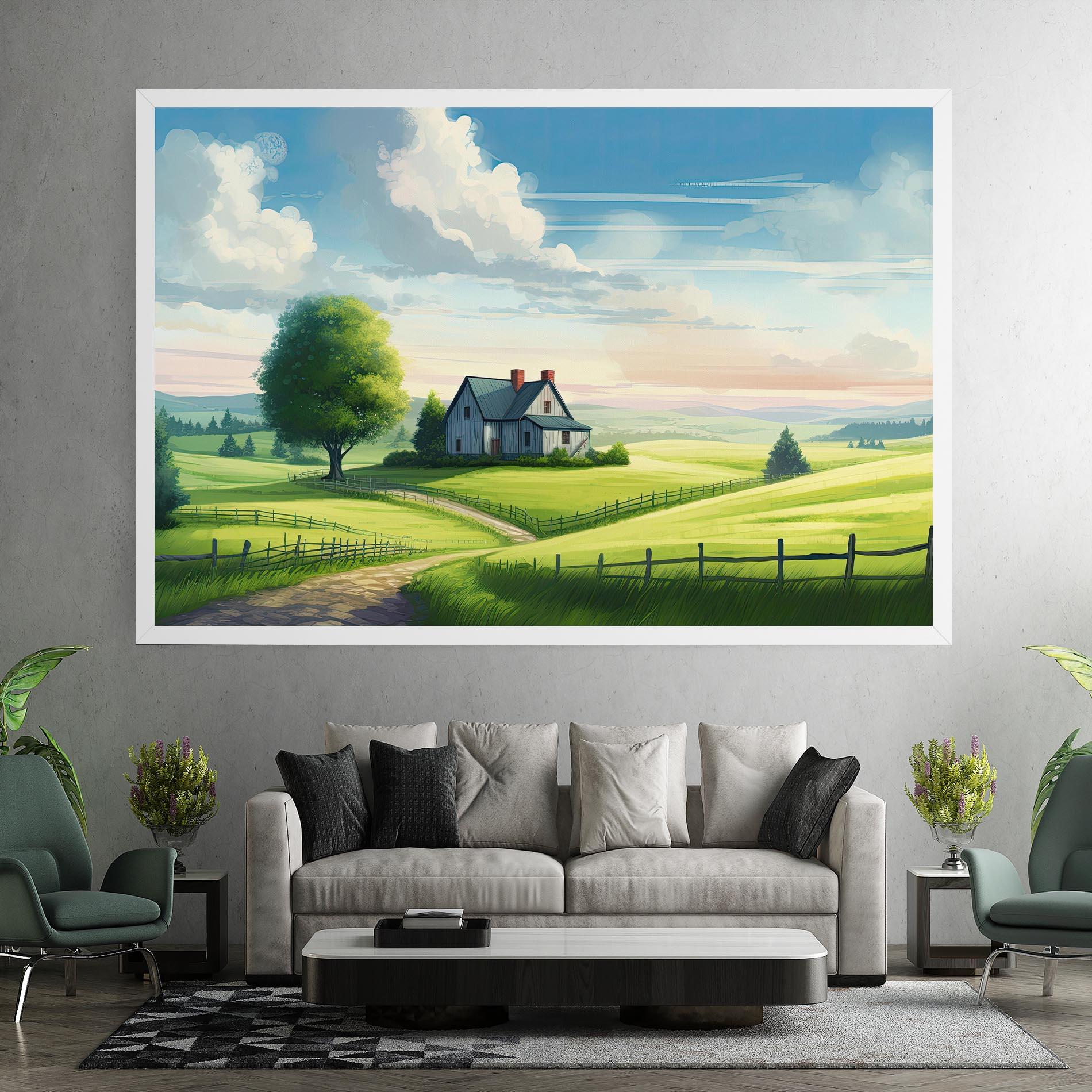 Leinwandbild Calming Rural View mockup 7