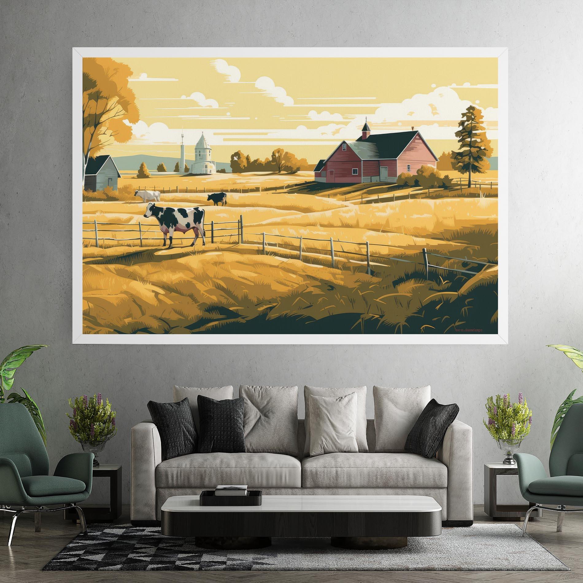 Leinwandbild Cows Sunlight Farm mockup 7