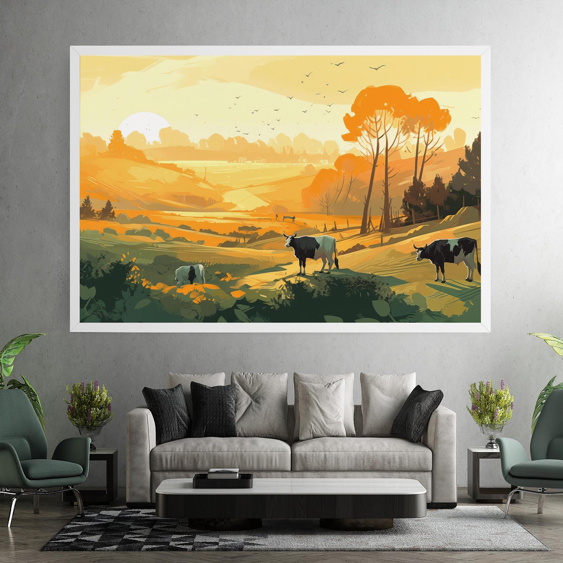 Leinwandbild Farm With Sunlight mockup 7