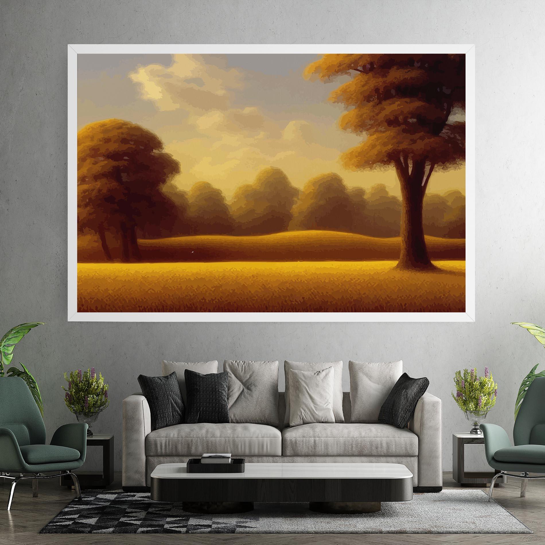 Leinwandbild Yellow Countryside mockup 7