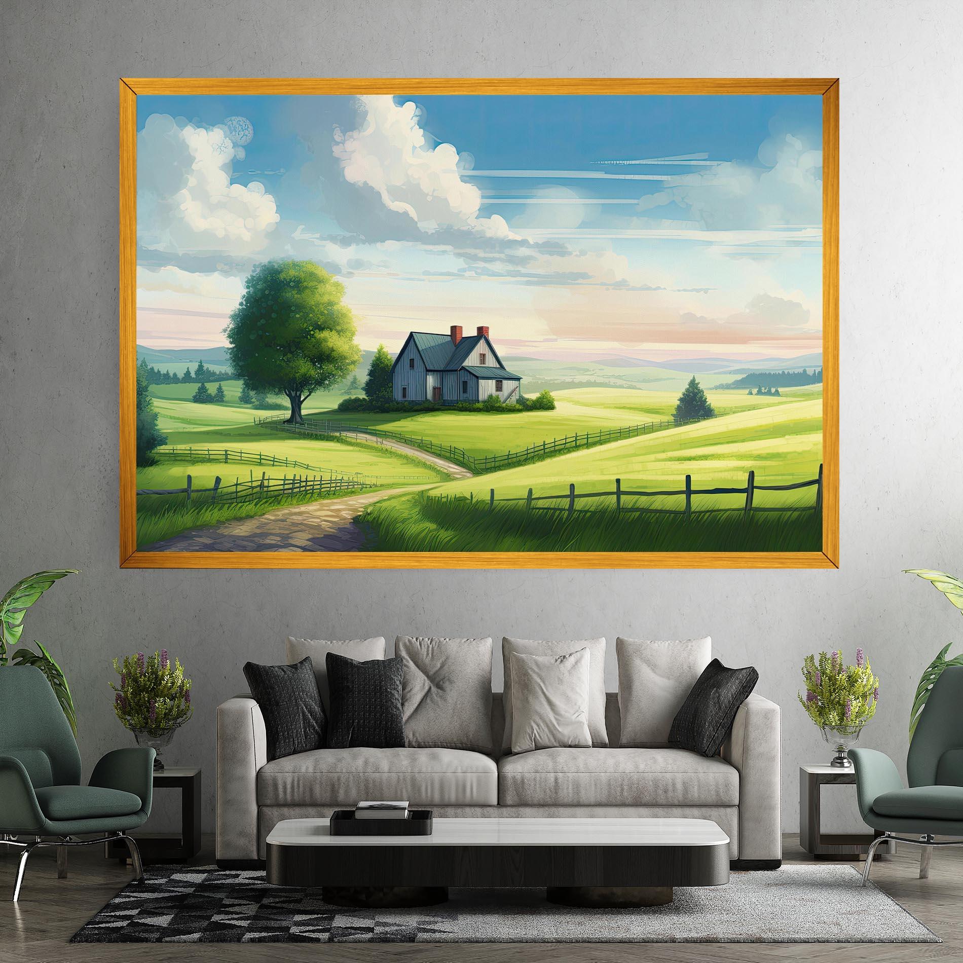 Leinwandbild Calming Rural View mockup 7