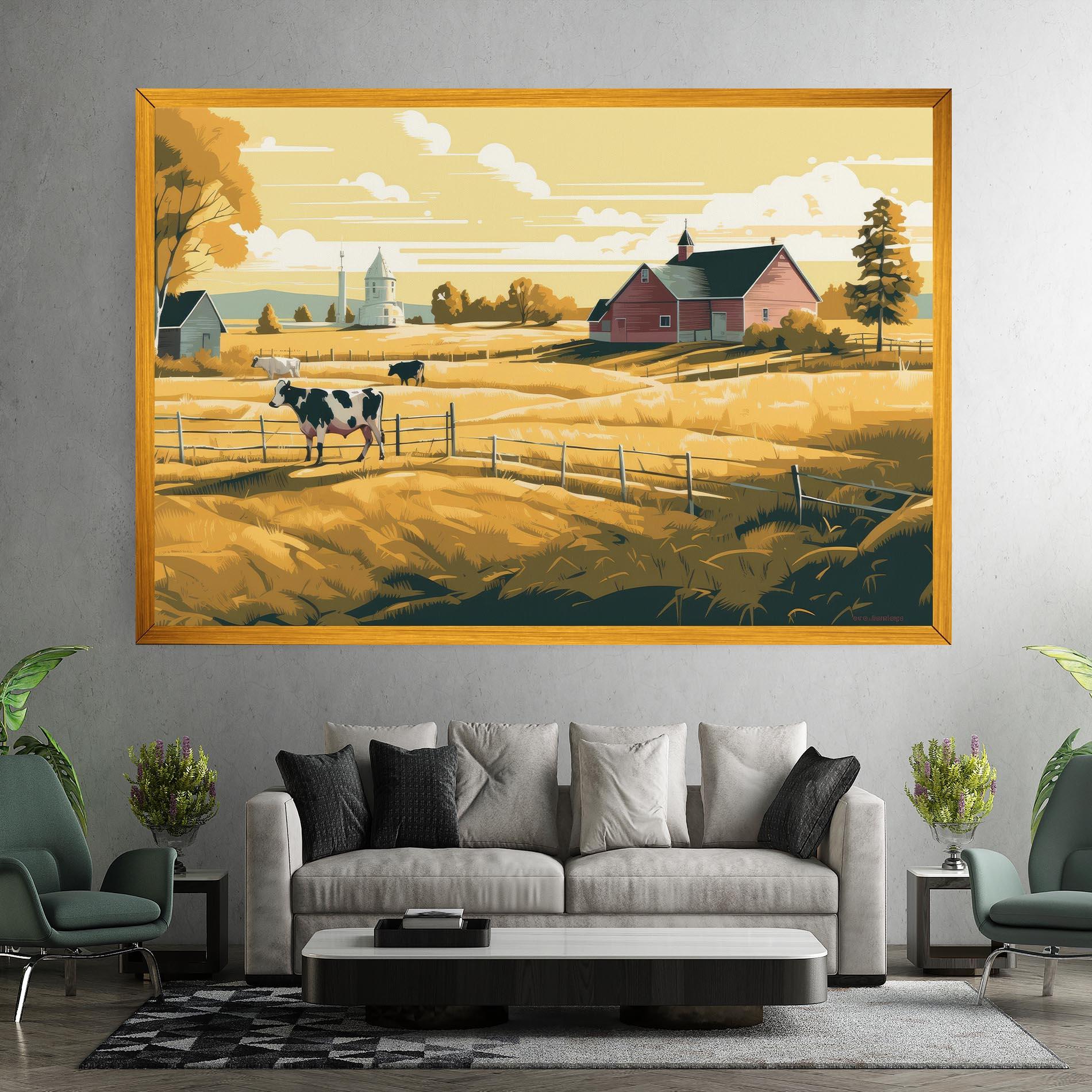Leinwandbild Cows Sunlight Farm mockup 7