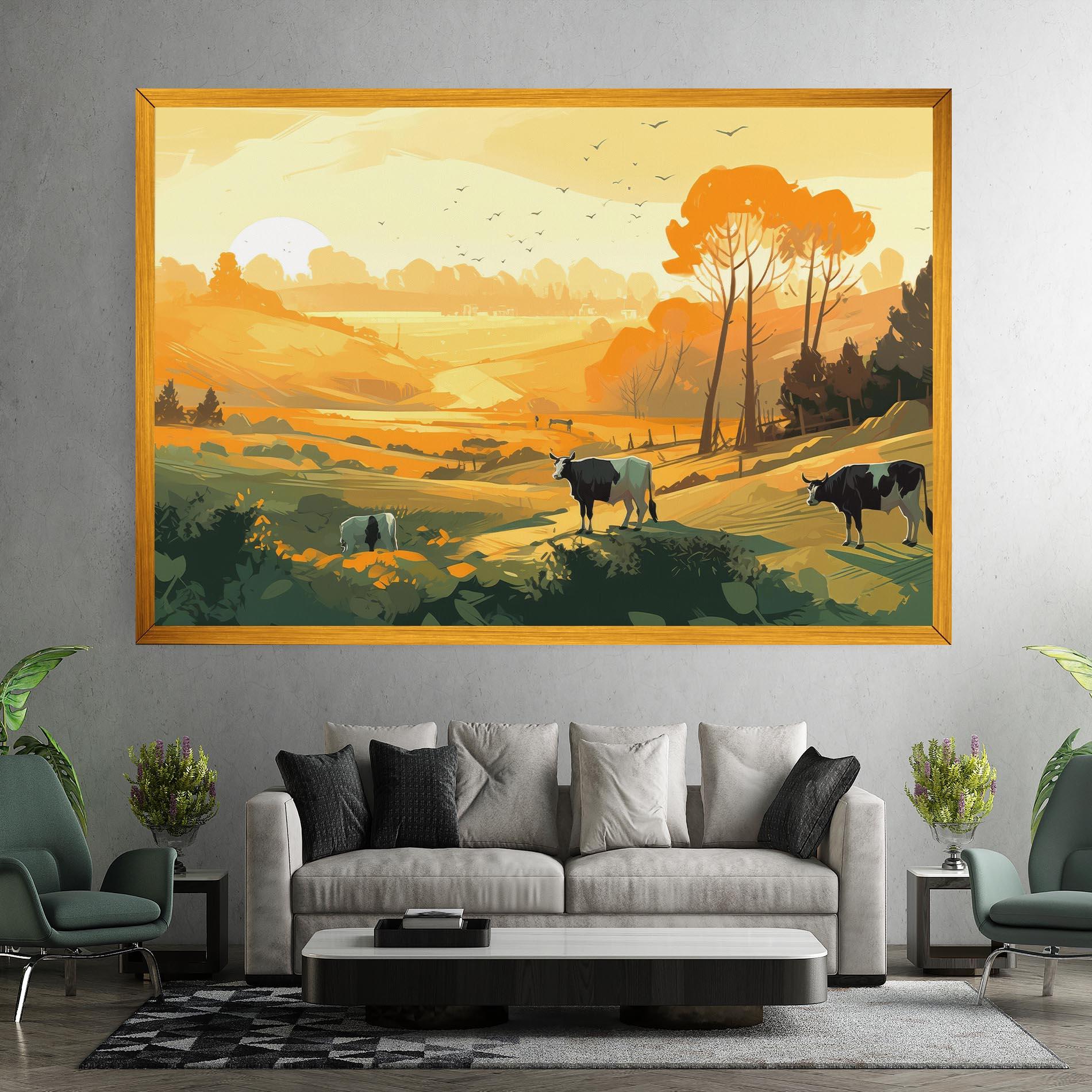 Leinwandbild Farm With Sunlight mockup 7