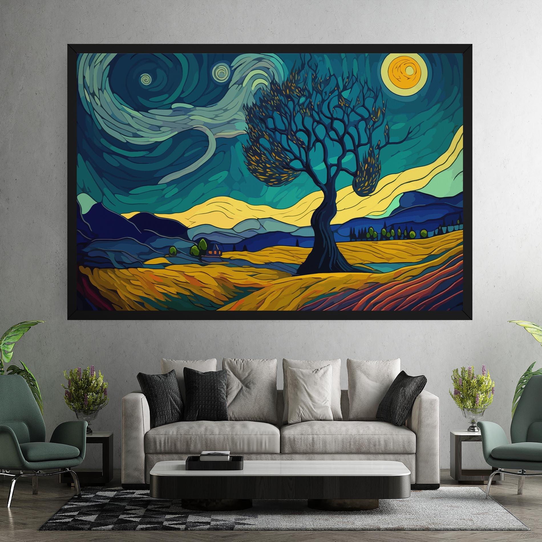 Leinwandbild Abstract Rural Art mockup 7