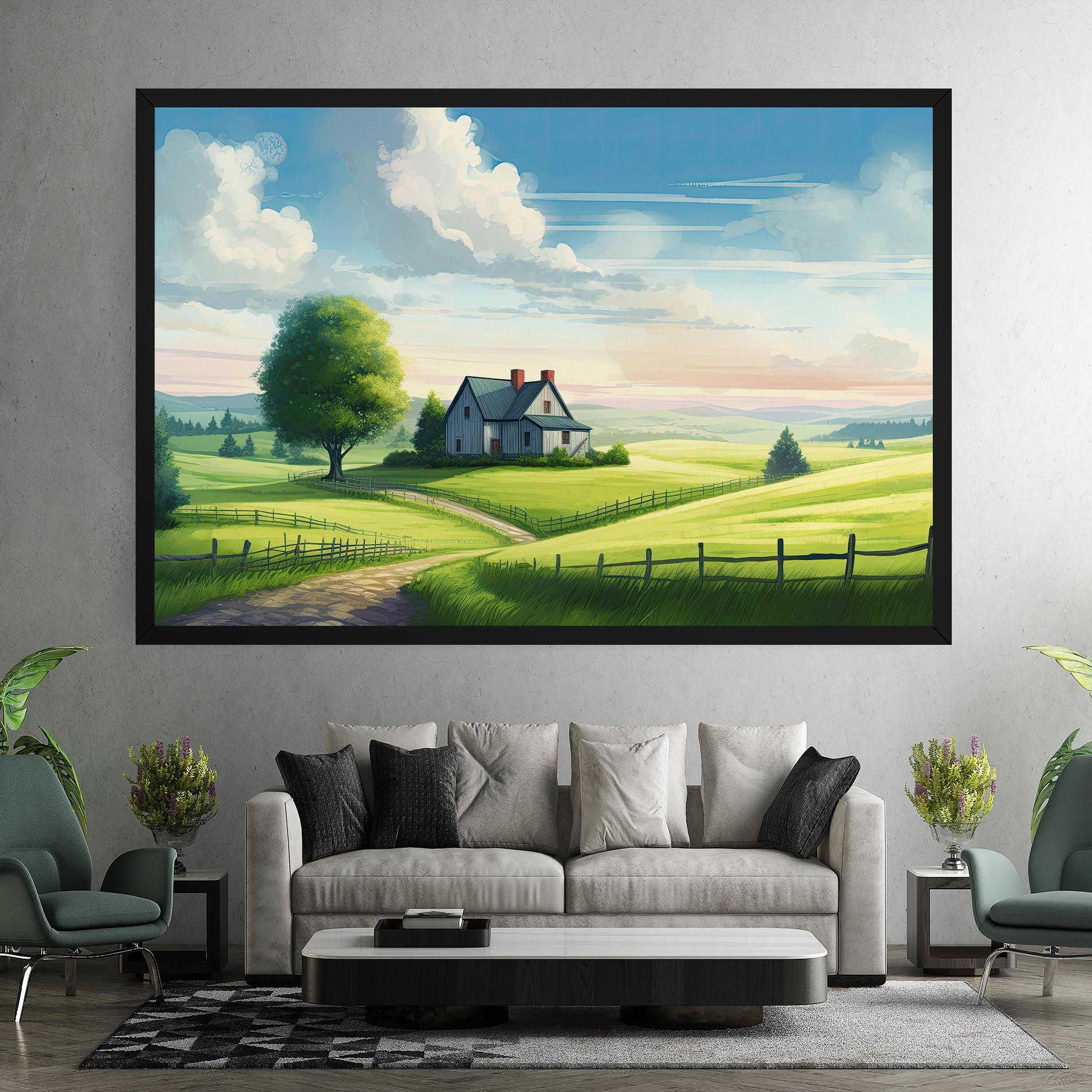Leinwandbild Calming Rural View mockup 7