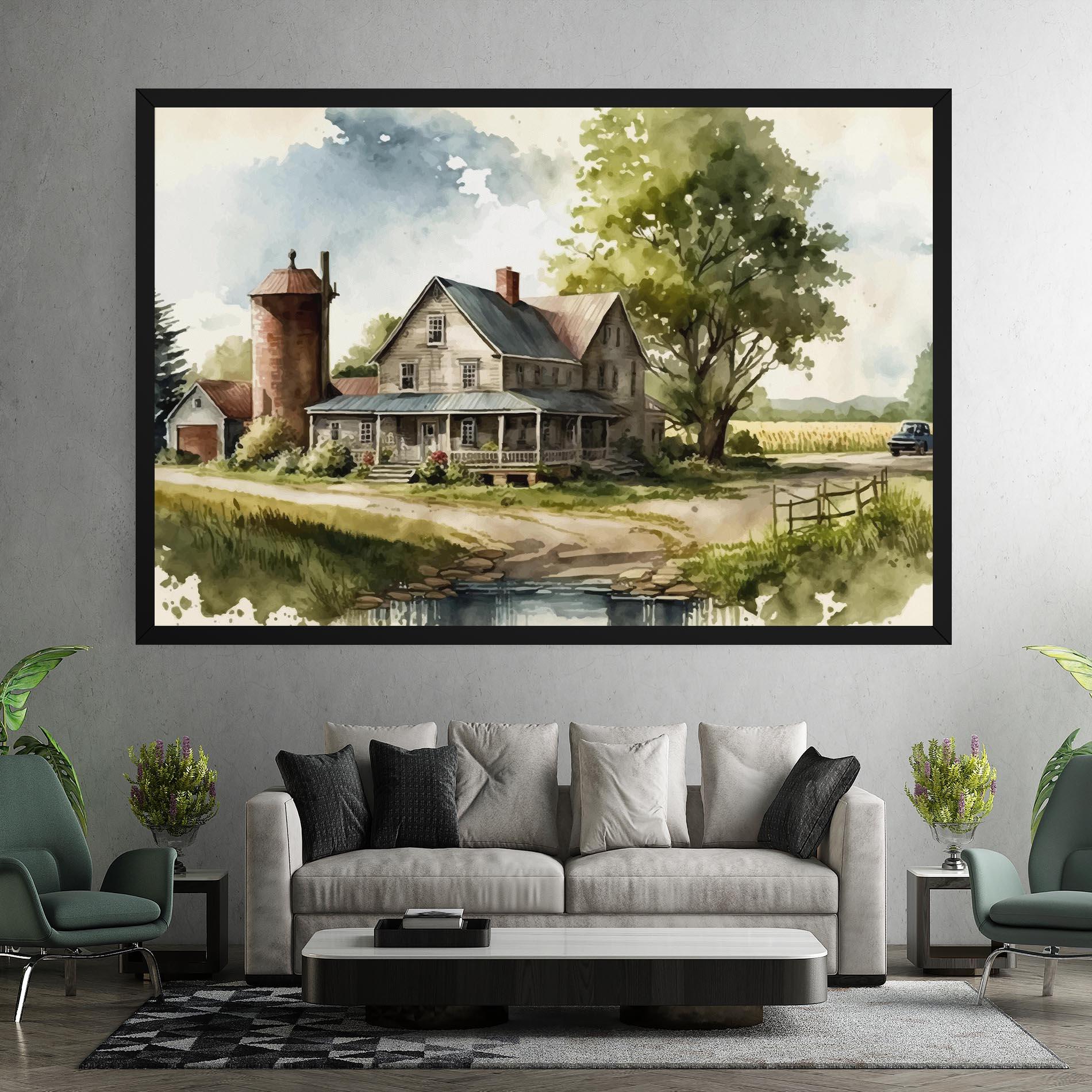 Leinwandbild Farm Blue Car mockup 7