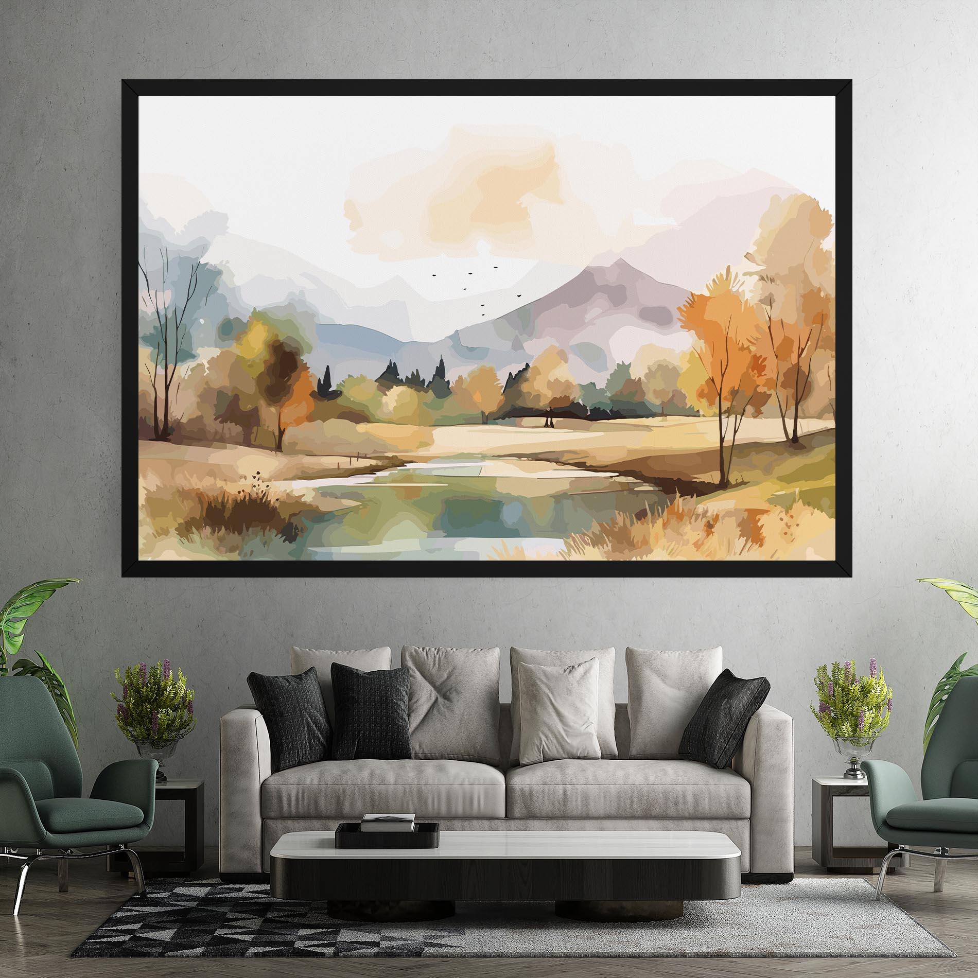 Leinwandbild Rural Lake View mockup 7