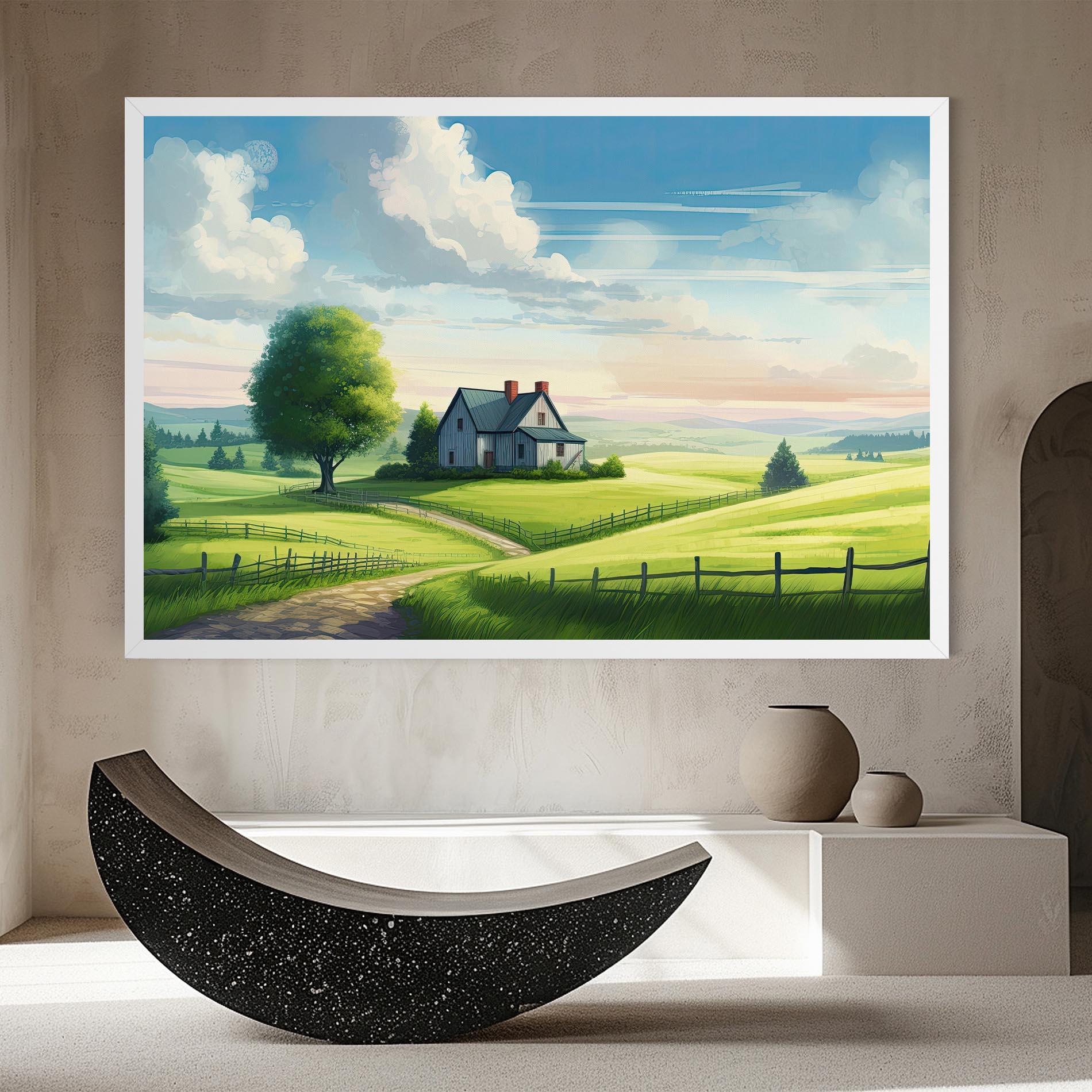 Leinwandbild Calming Rural View mockup 8