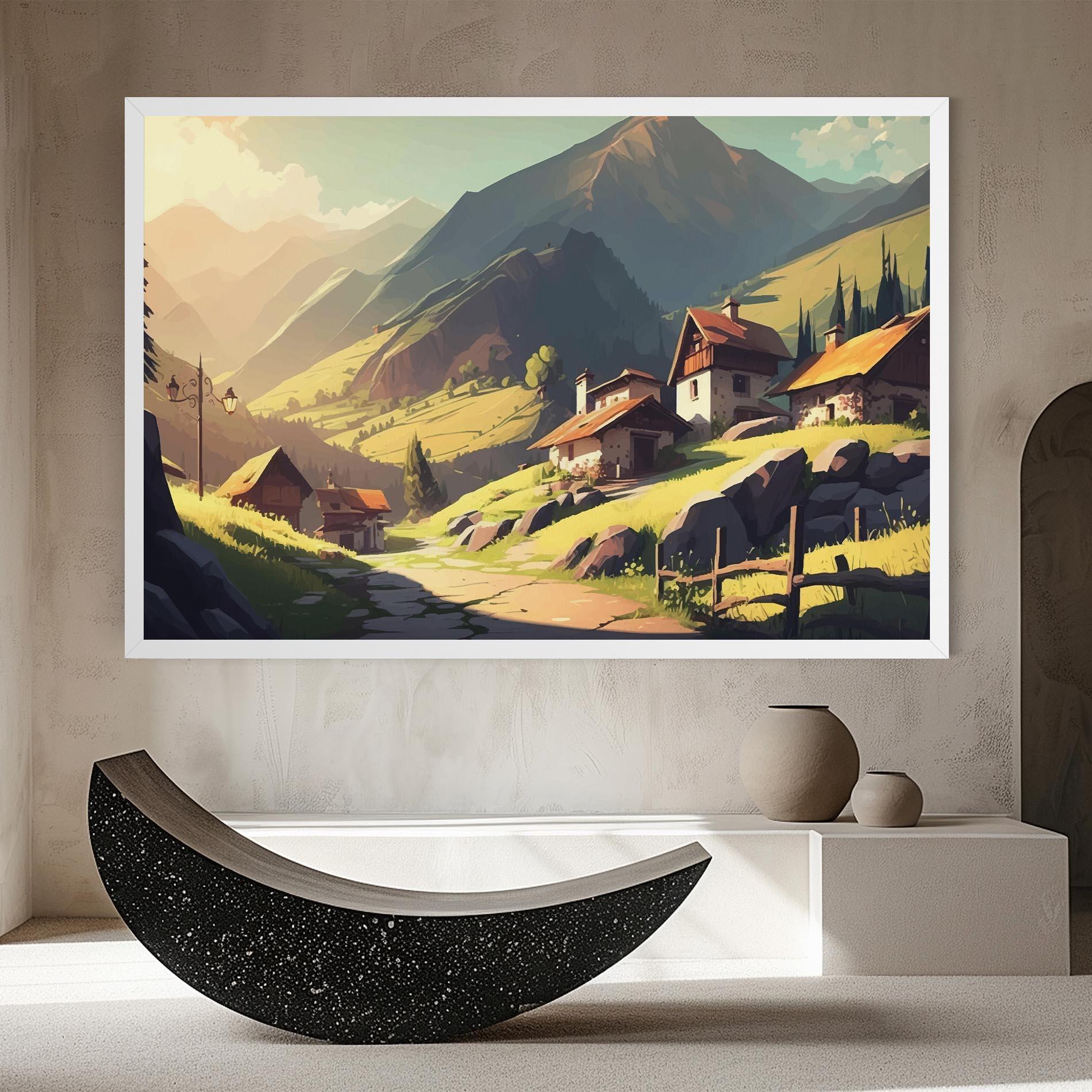 Leinwandbild Grassy Mountain View mockup 8