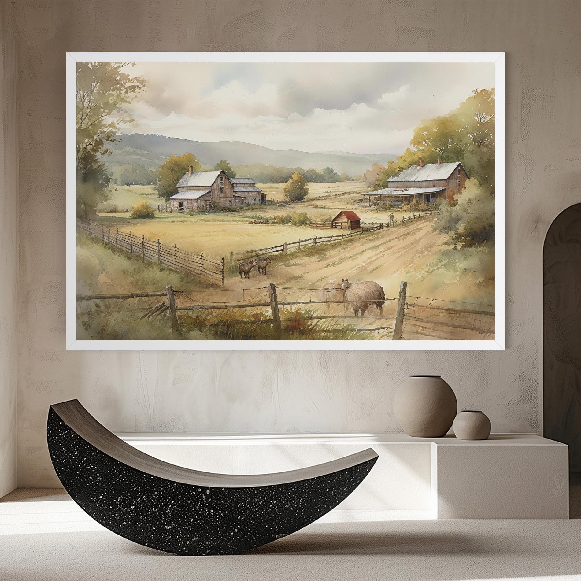 Leinwandbild Rural Field mockup 8