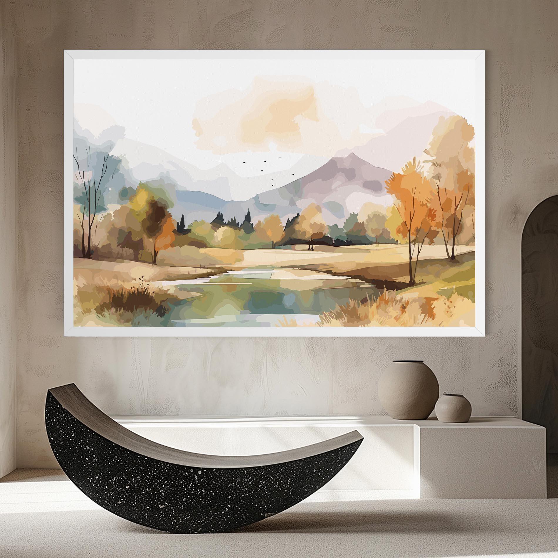 Leinwandbild Rural Lake View mockup 8