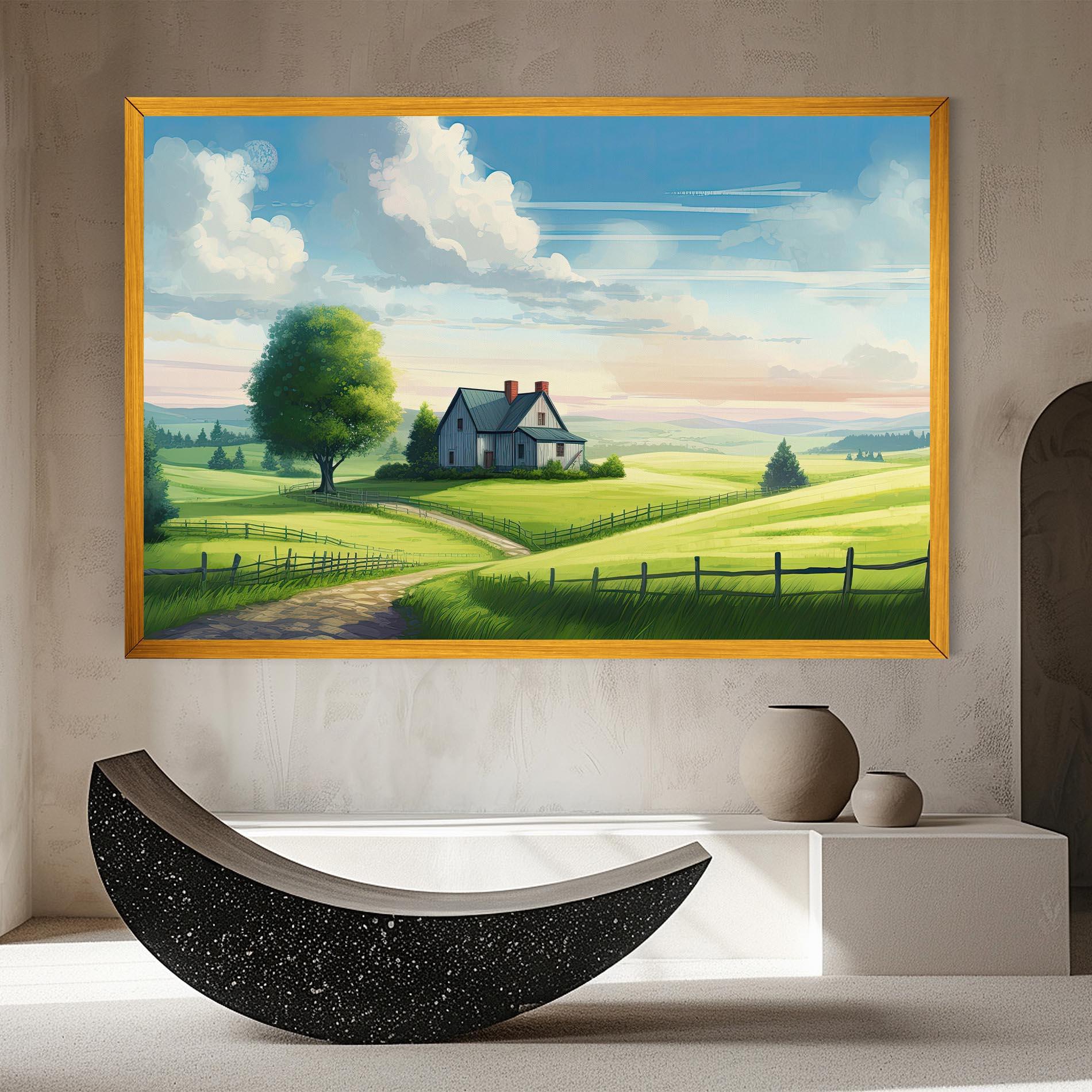 Leinwandbild Calming Rural View mockup 8