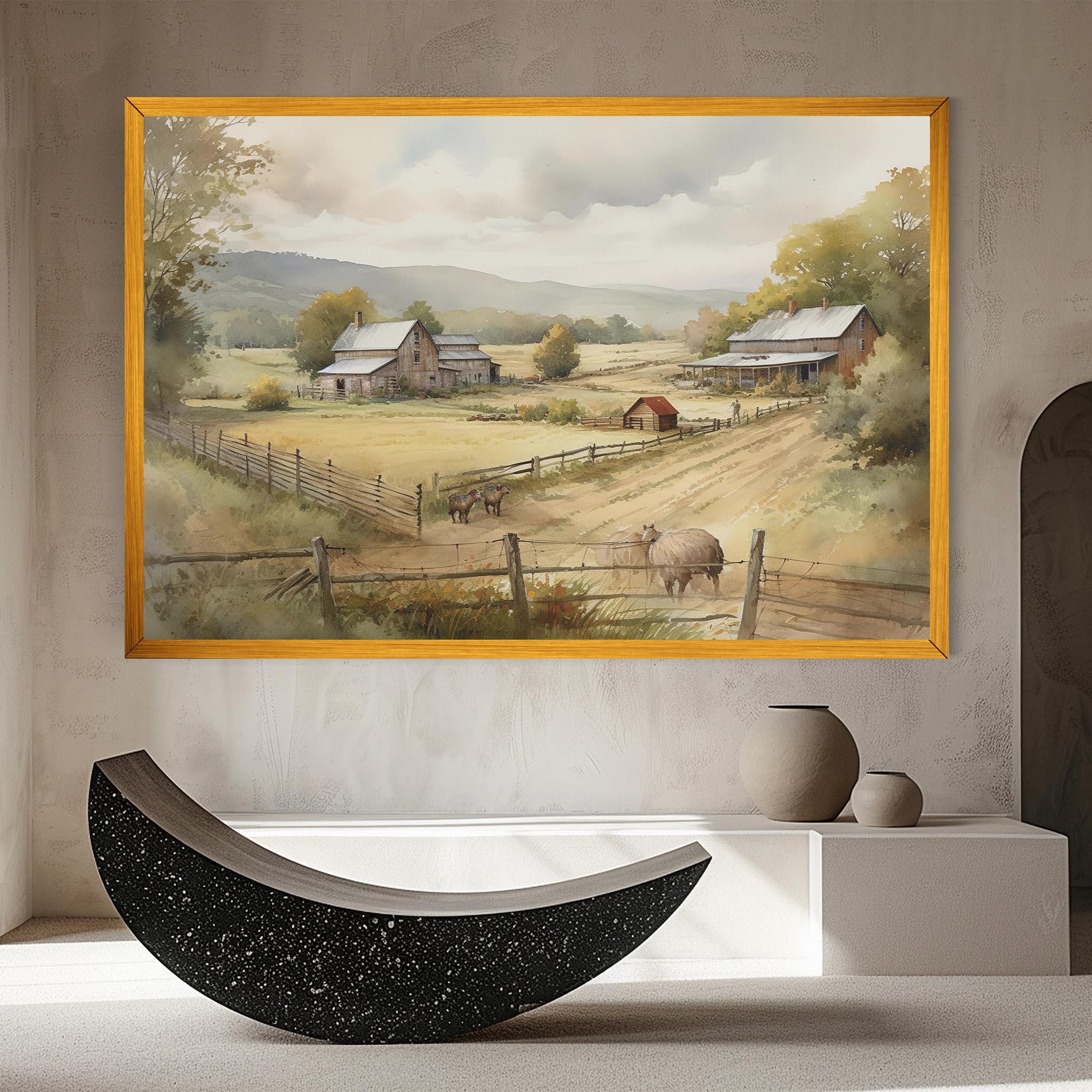 Leinwandbild Rural Field mockup 8