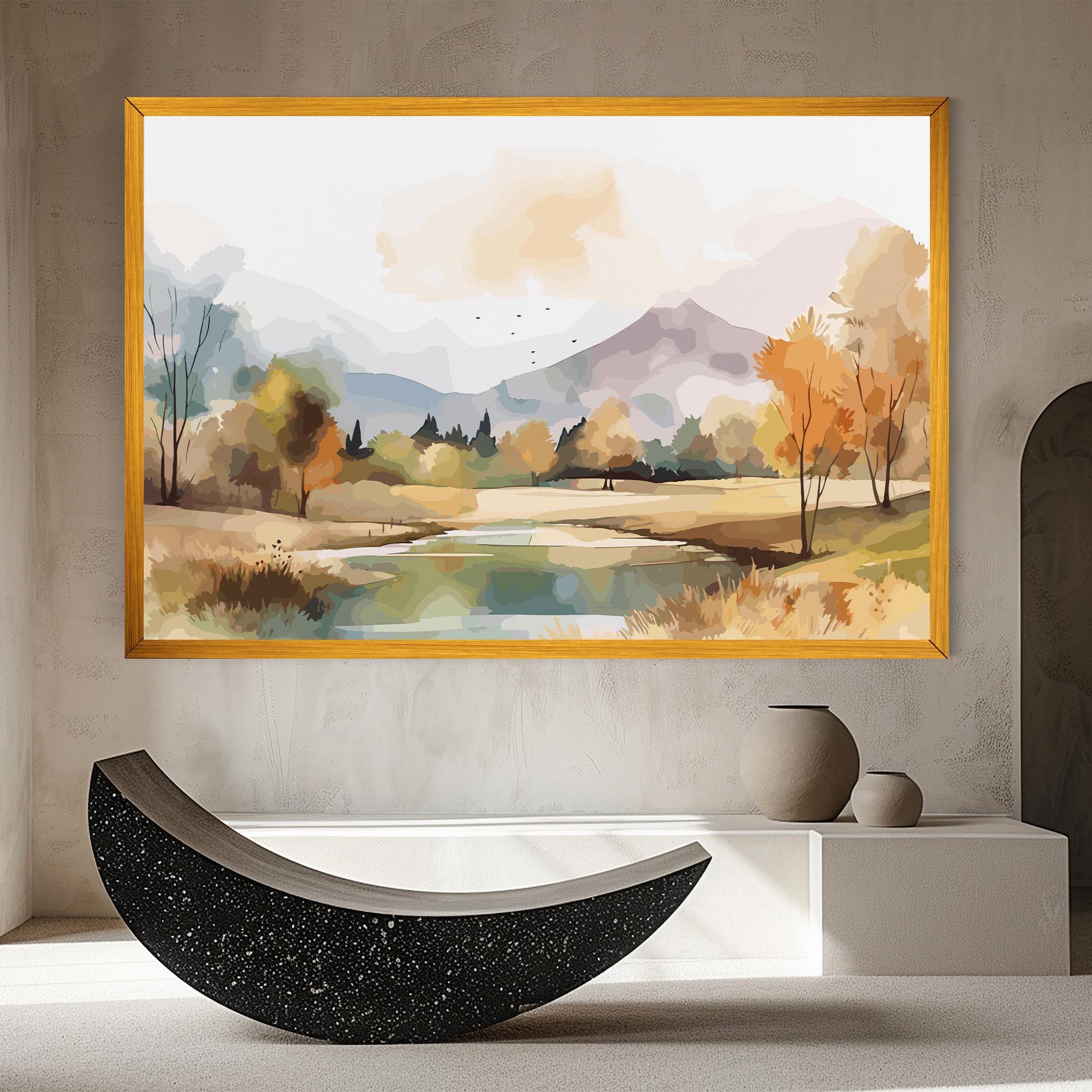 Leinwandbild Rural Lake View mockup 8