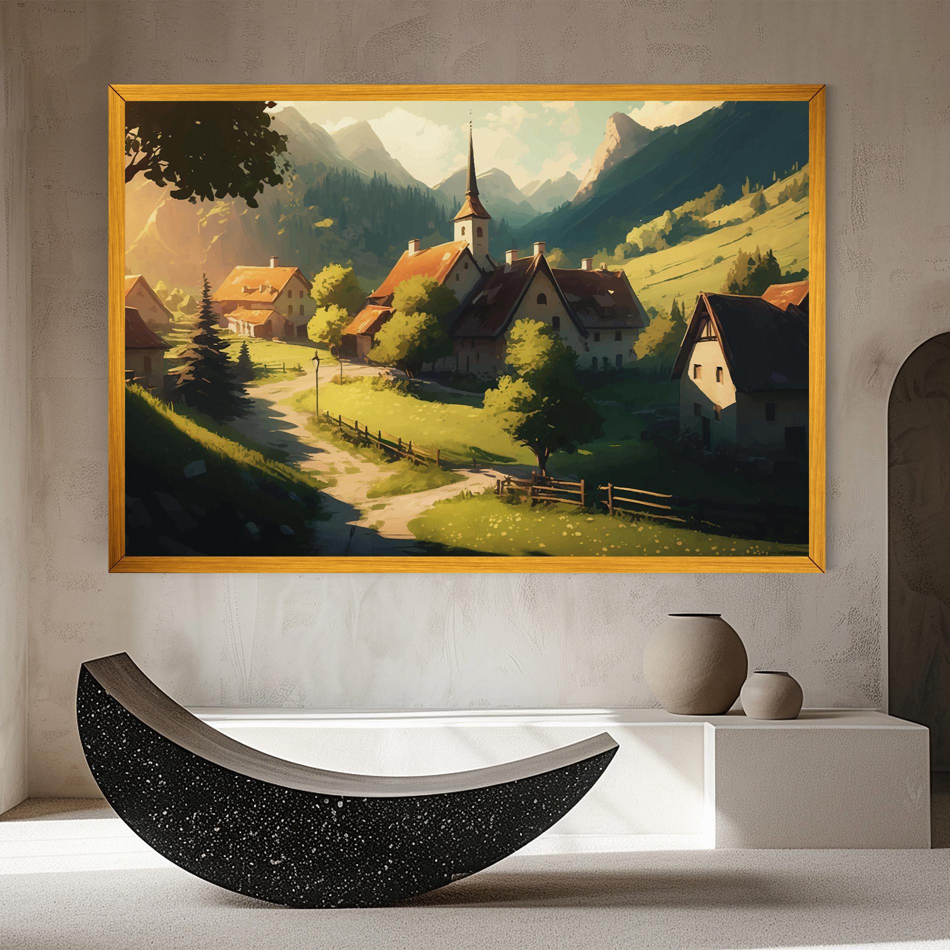 Leinwandbild Village Dreamy View mockup 8