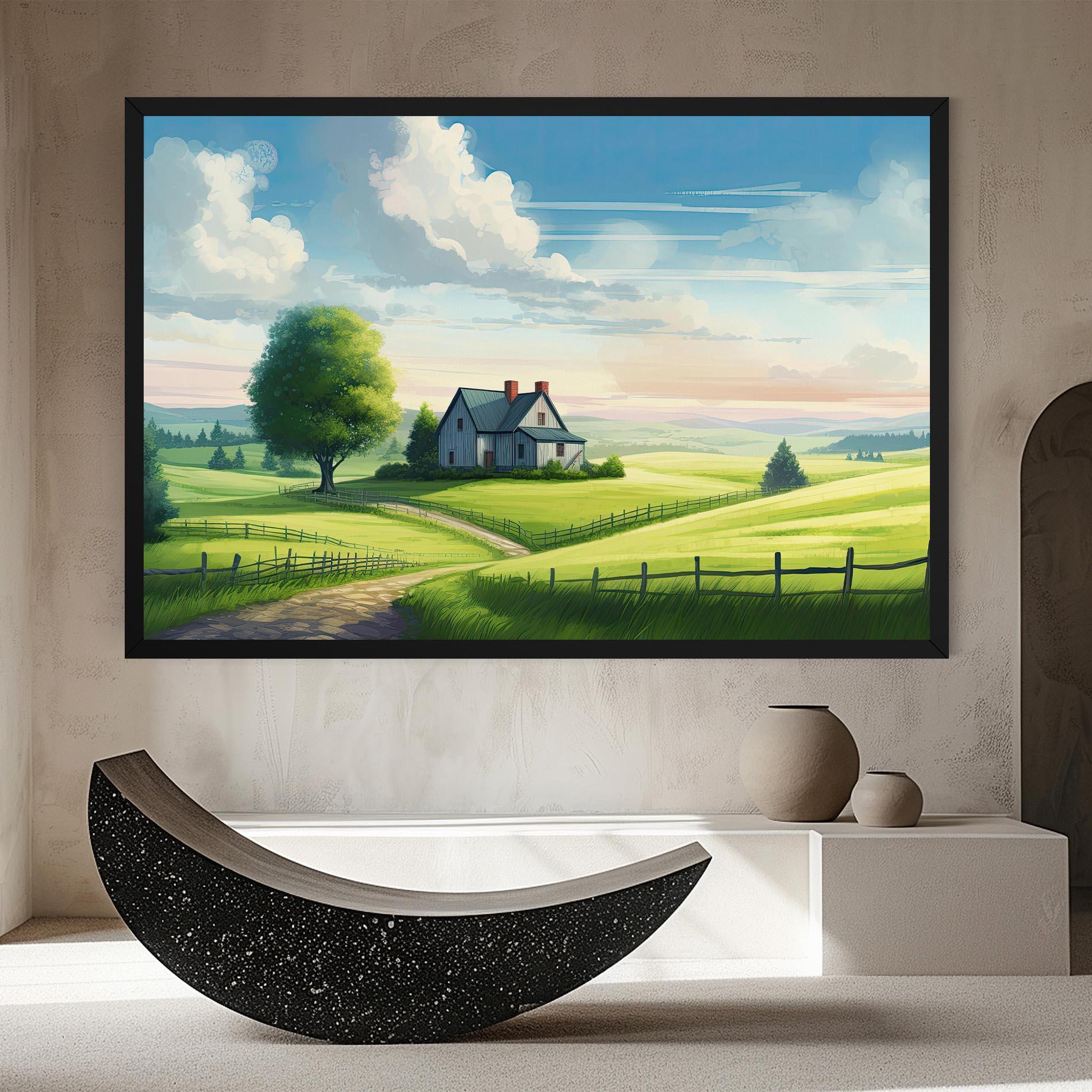 Leinwandbild Calming Rural View mockup 8