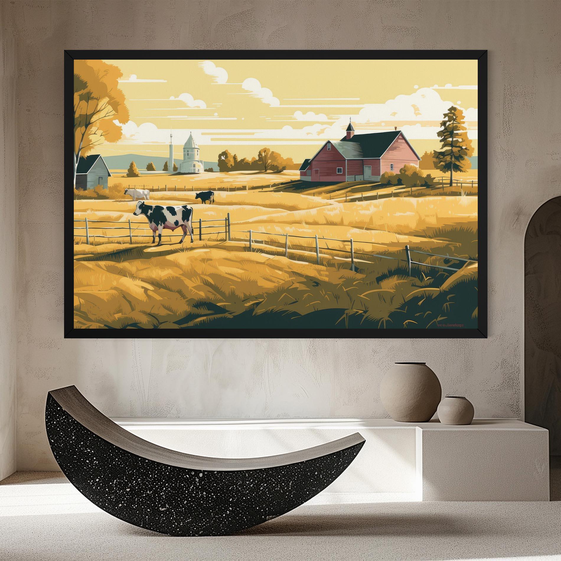 Leinwandbild Cows Sunlight Farm mockup 8