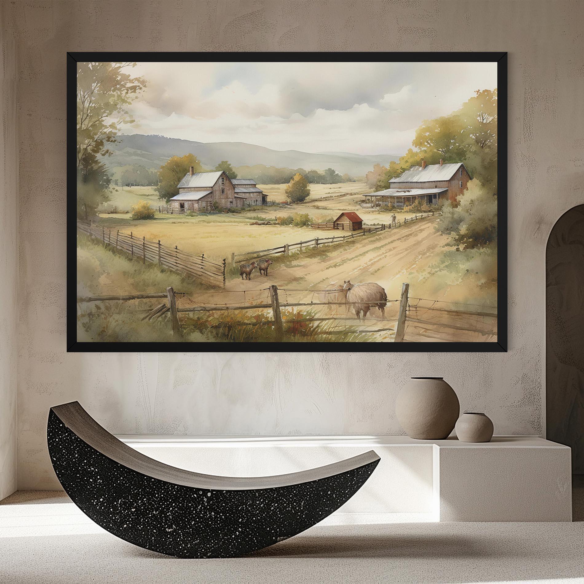 Leinwandbild Rural Field mockup 8