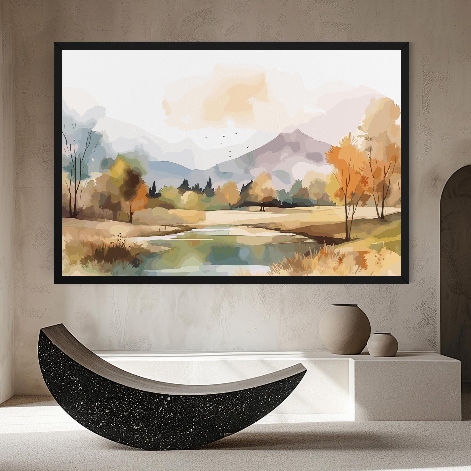 Leinwandbild Rural Lake View mockup 8