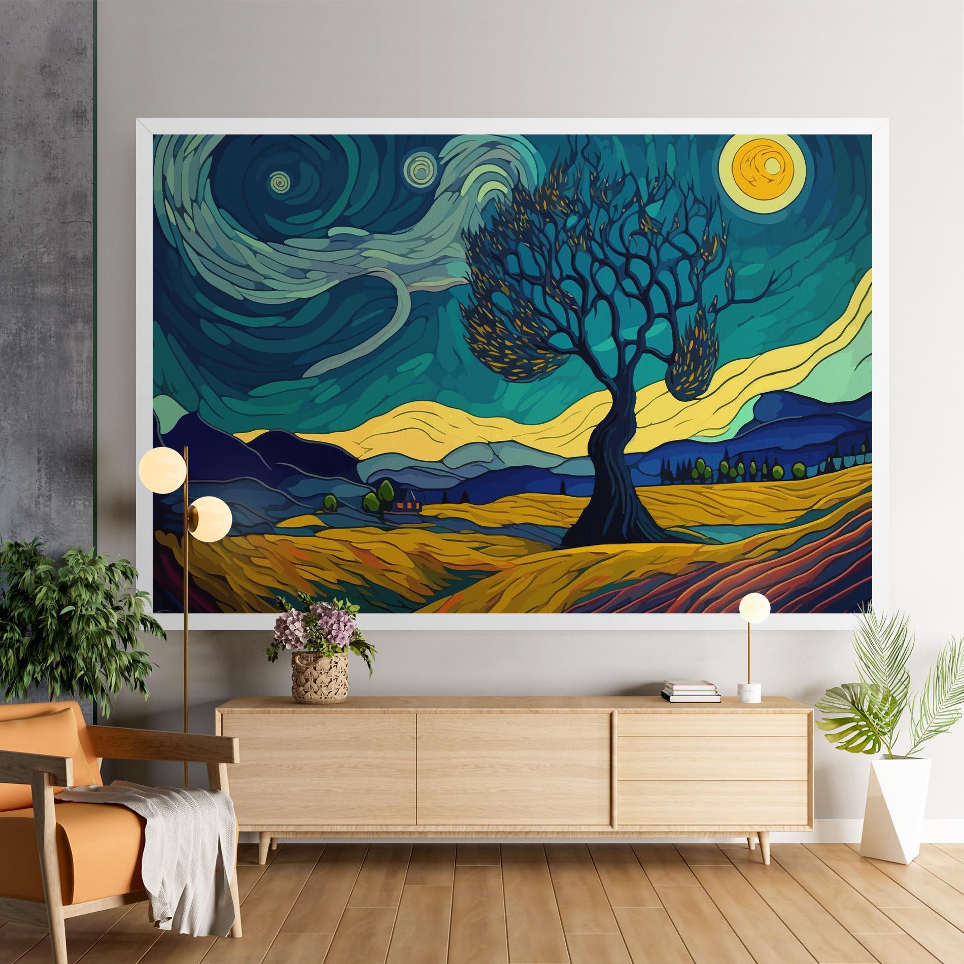 Leinwandbild Abstract Rural Art mockup 9
