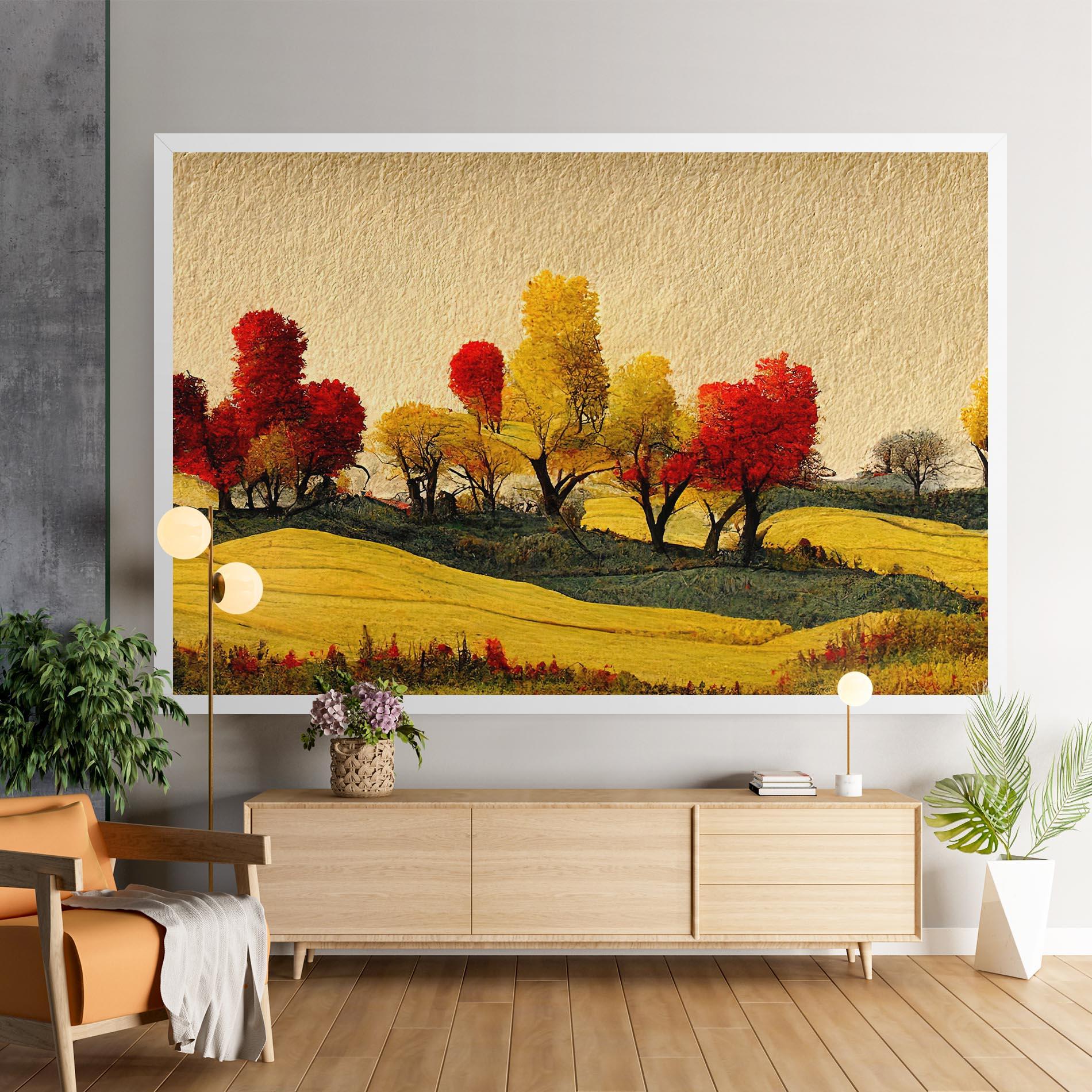 Leinwandbild Autumn Paper Style mockup 9