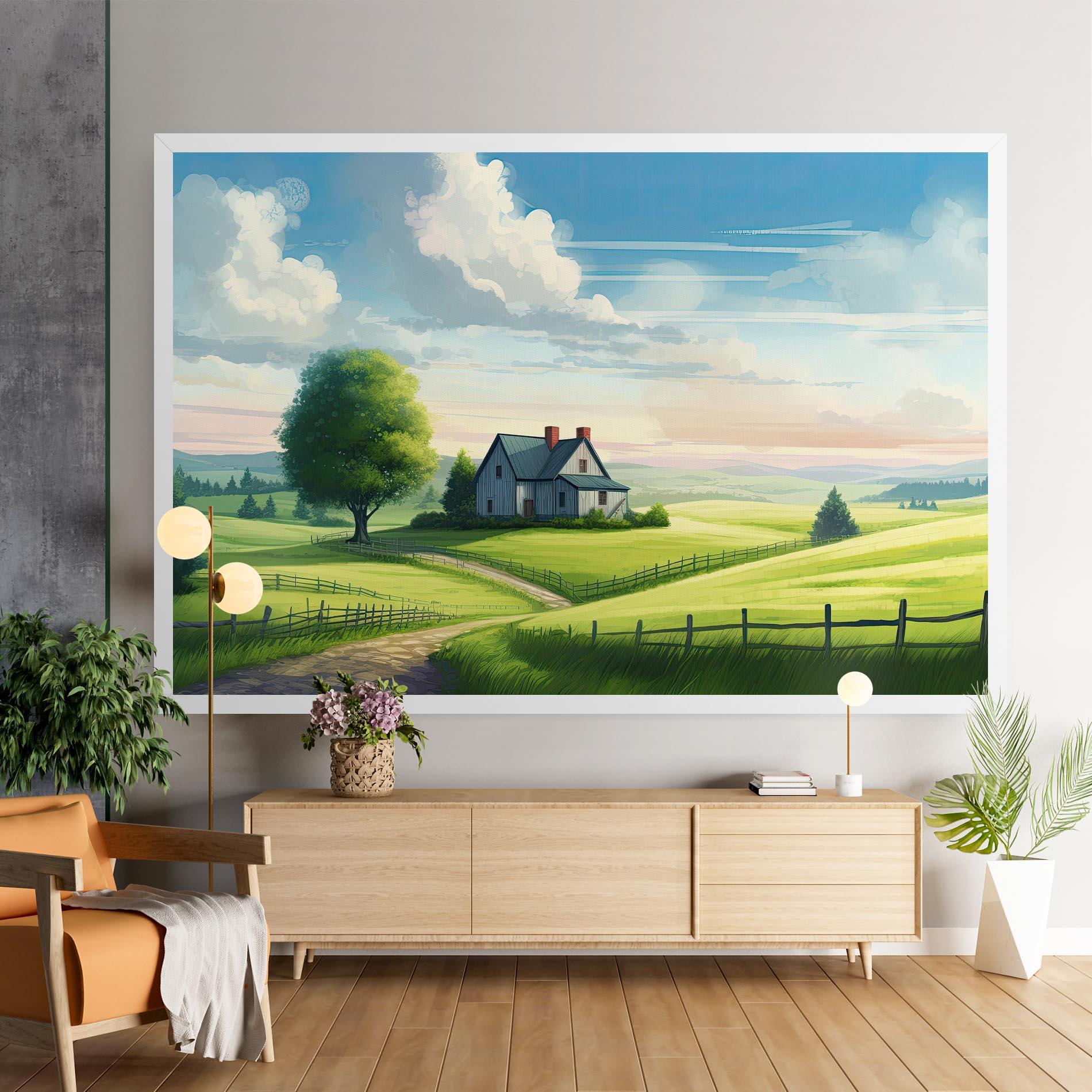 Leinwandbild Calming Rural View mockup 9