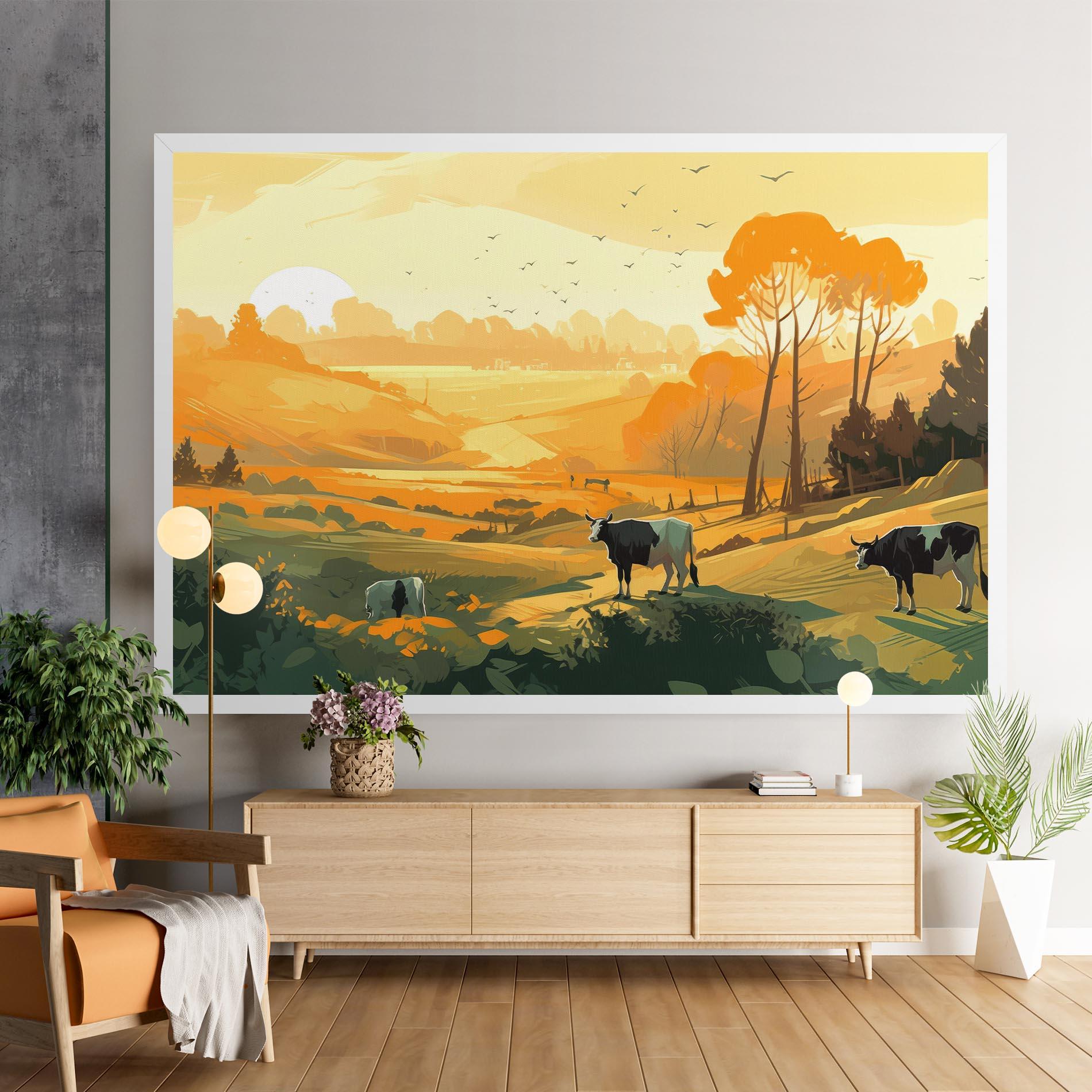 Leinwandbild Farm With Sunlight mockup 9