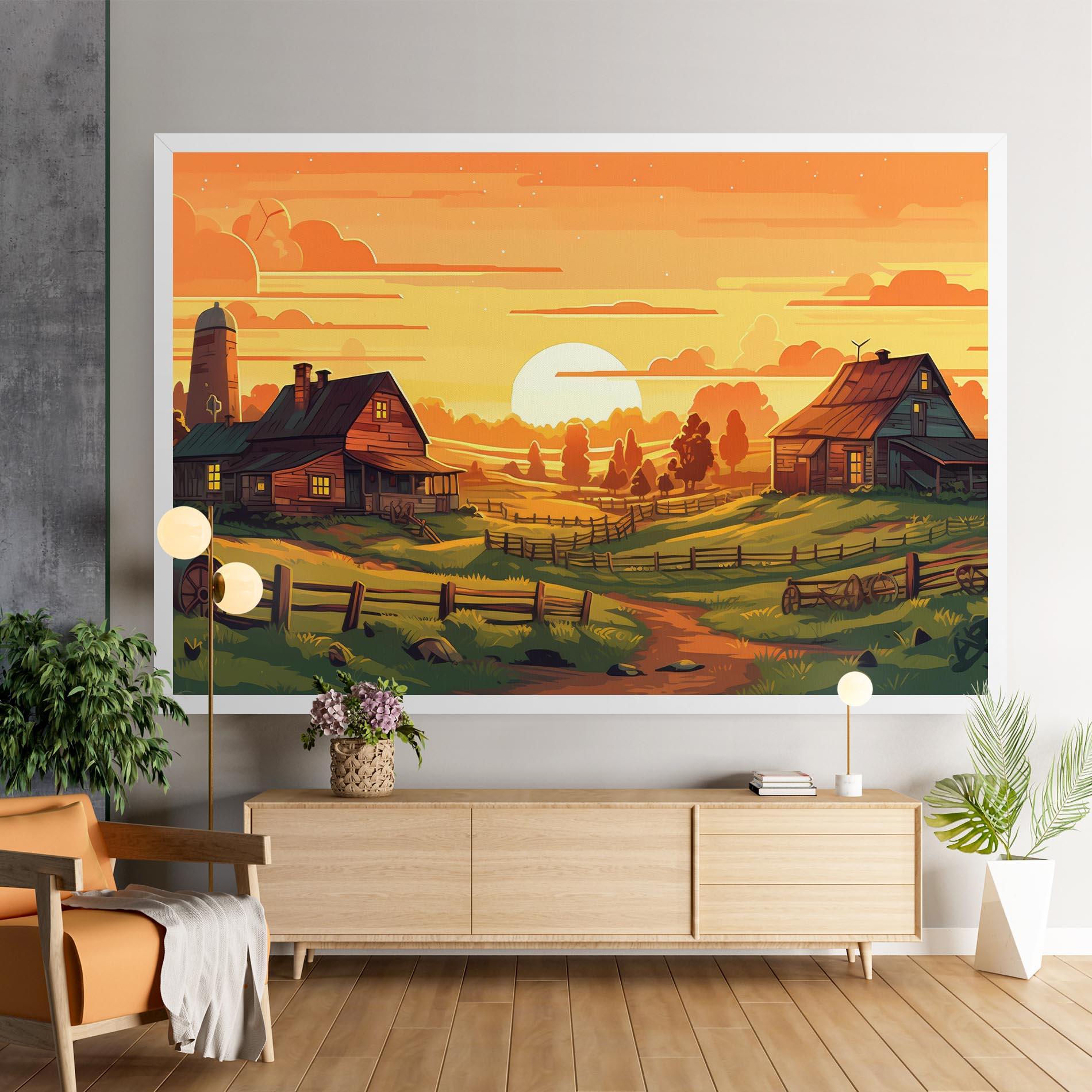 Leinwandbild Farmhouse Sunlight mockup 9
