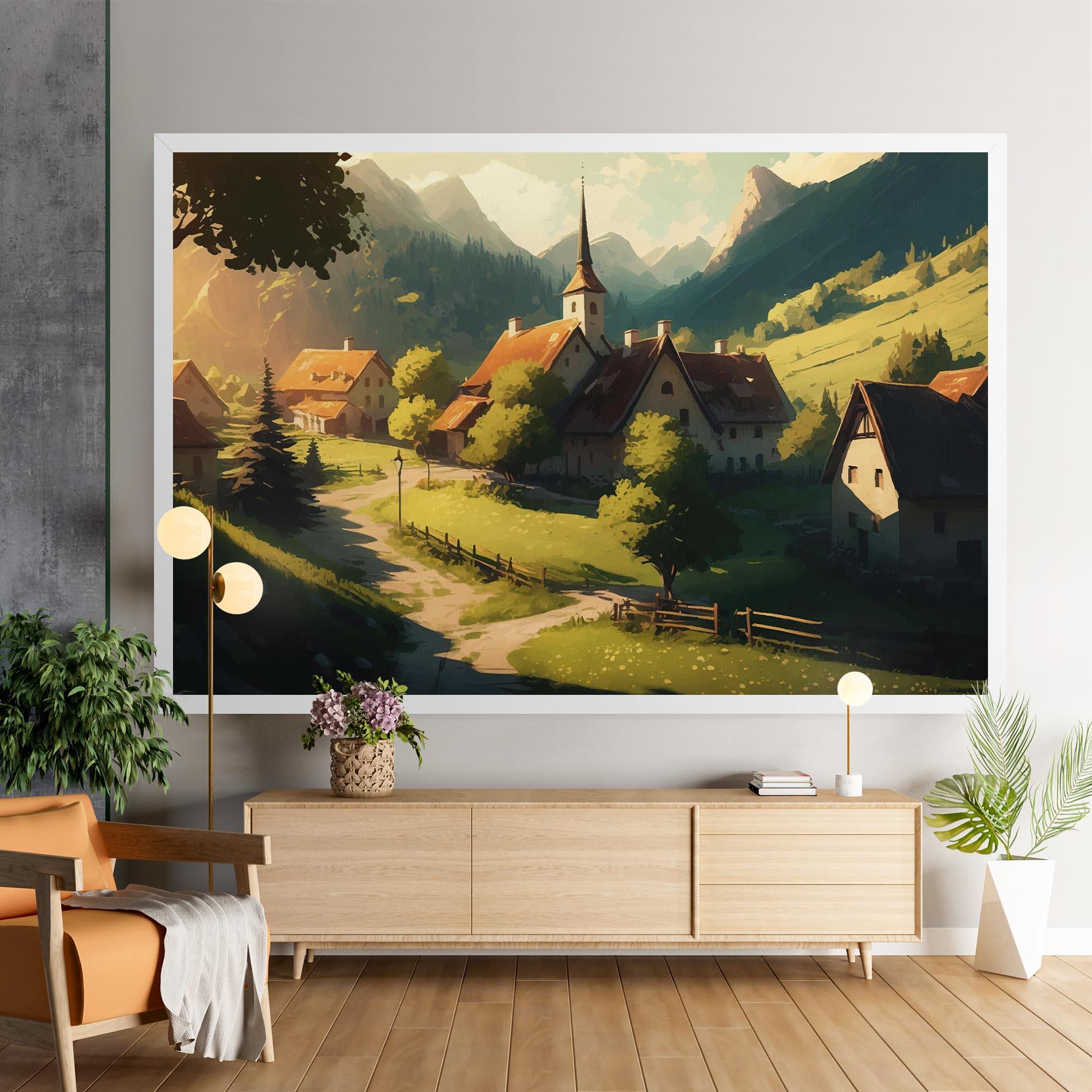 Leinwandbild Village Dreamy View mockup 9