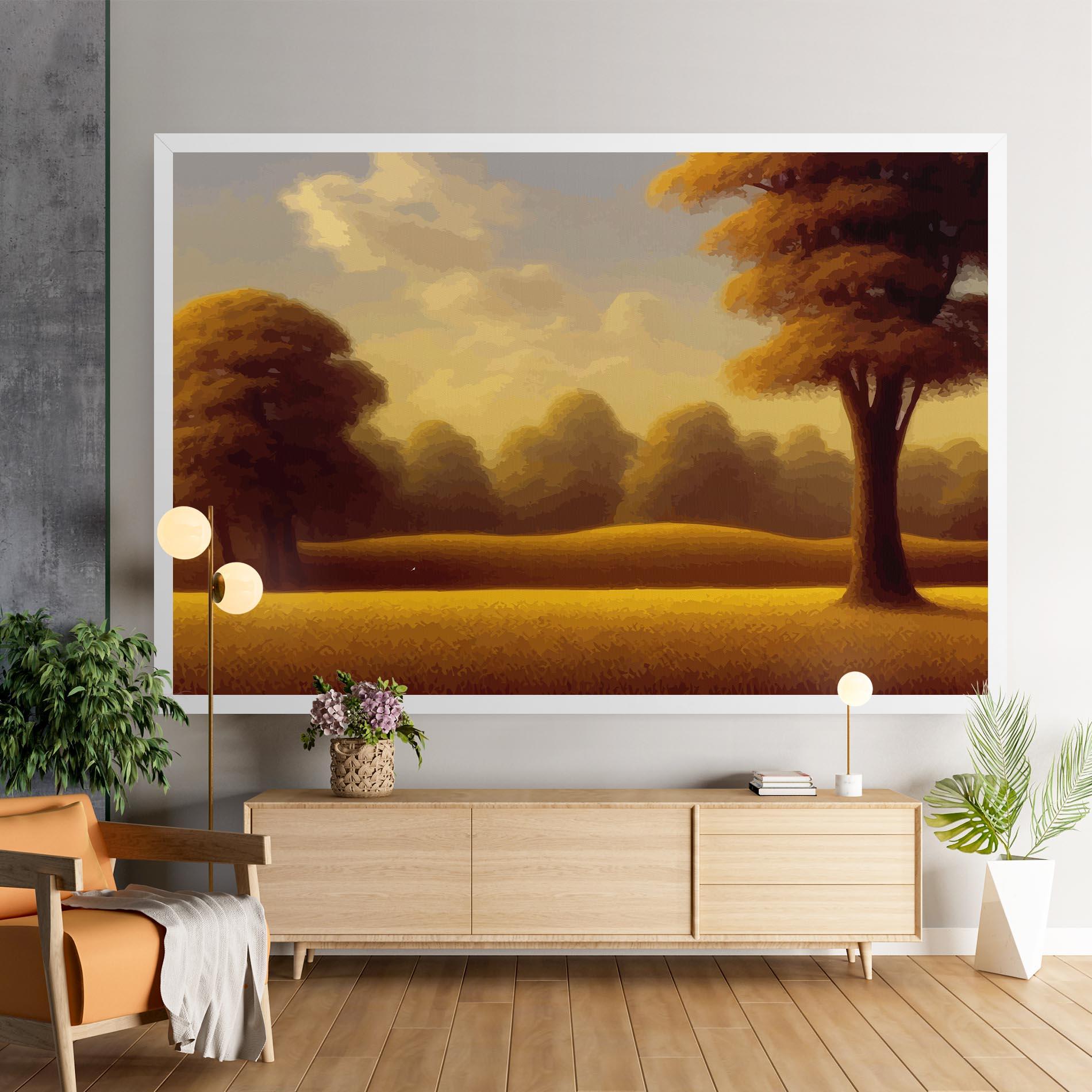 Leinwandbild Yellow Countryside mockup 9