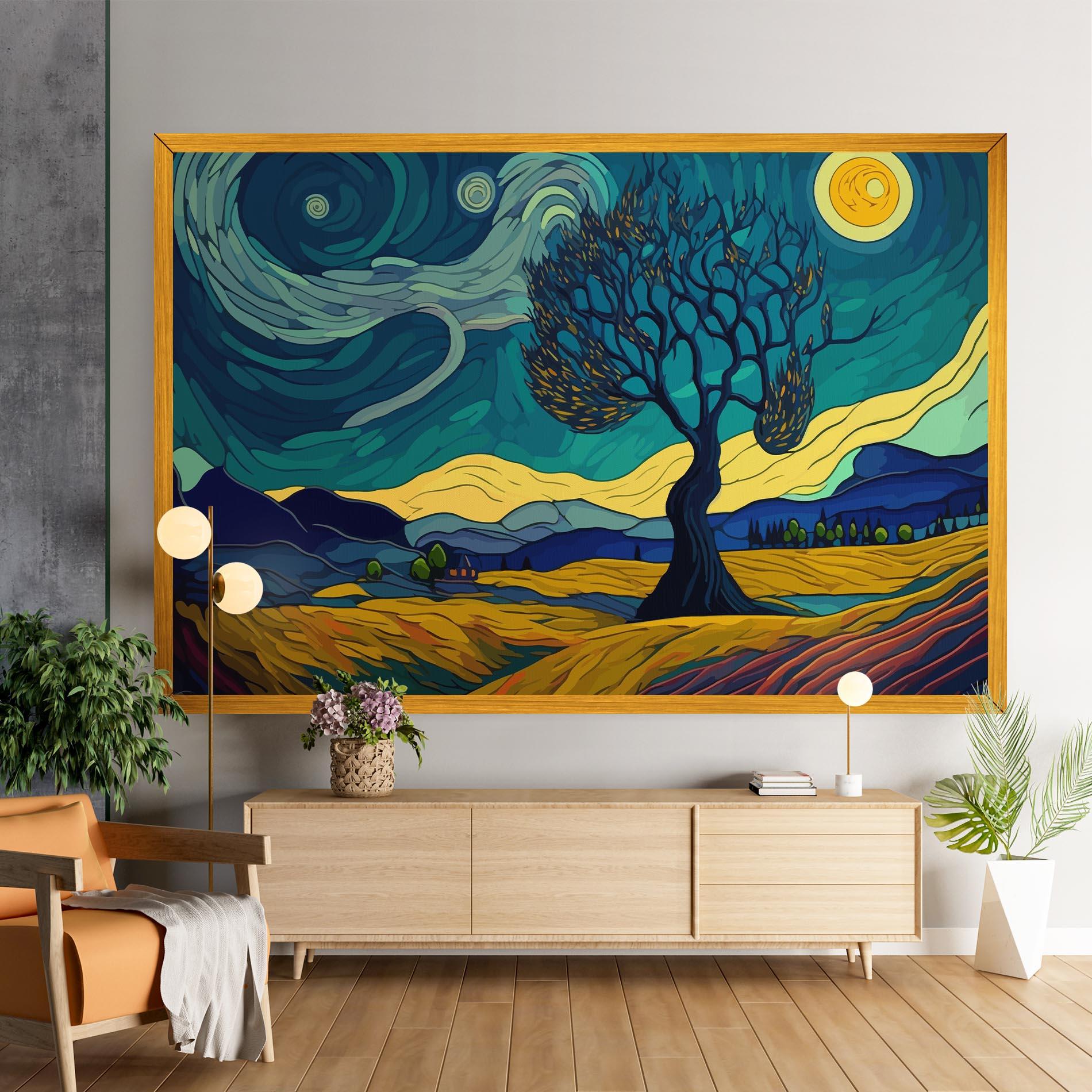 Leinwandbild Abstract Rural Art mockup 9