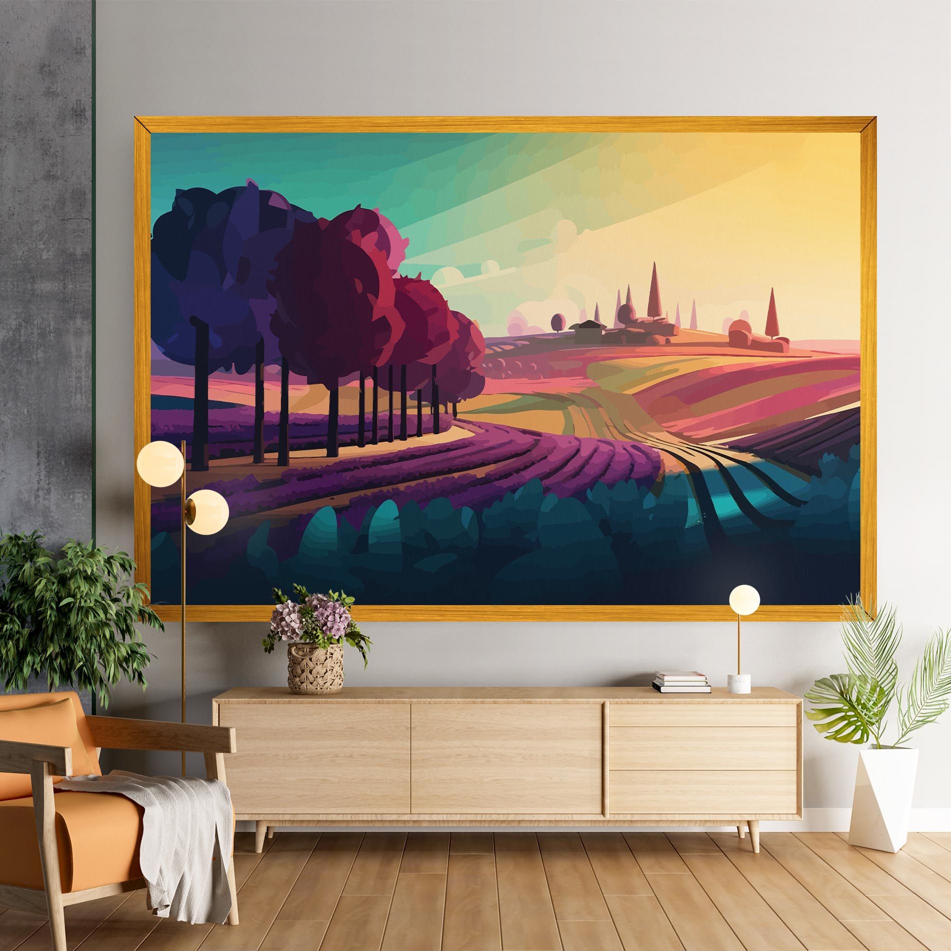Beautiful Rural View mockup 9