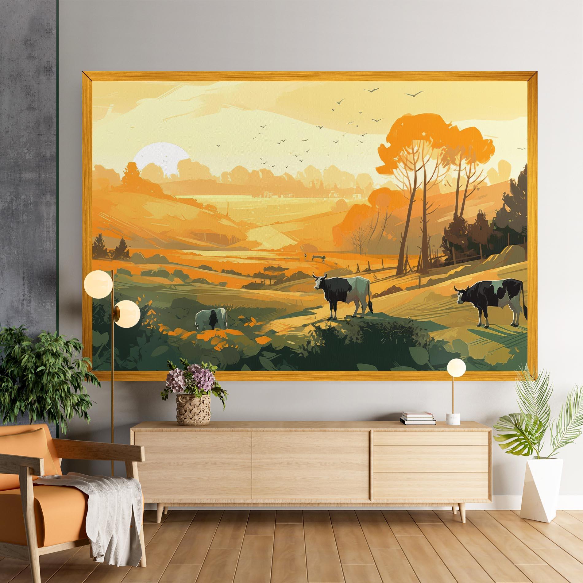 Leinwandbild Farm With Sunlight mockup 9