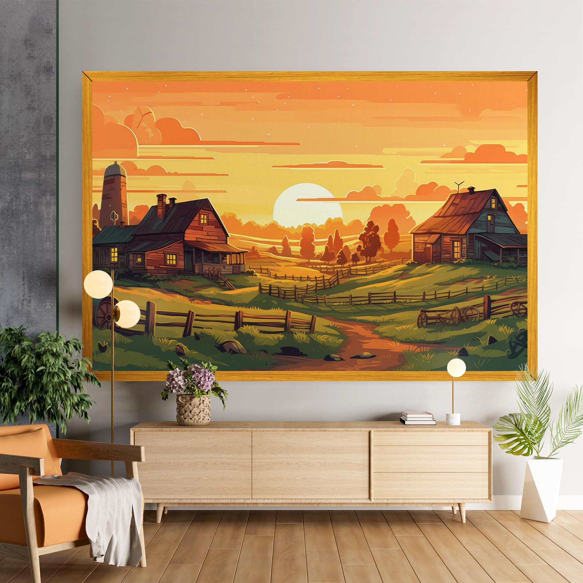 Leinwandbild Farmhouse Sunlight mockup 9