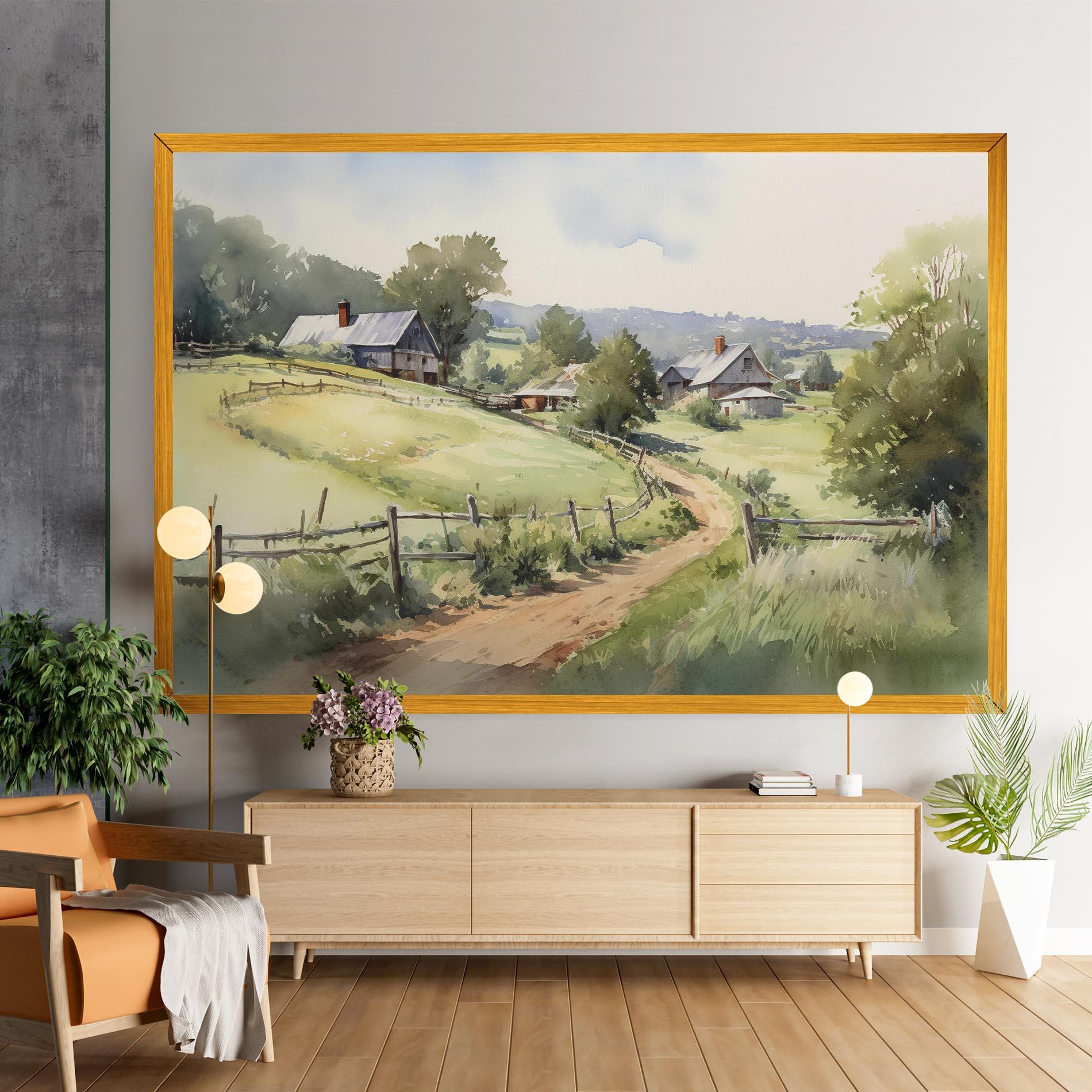 Leinwandbild Rural Farm mockup 9